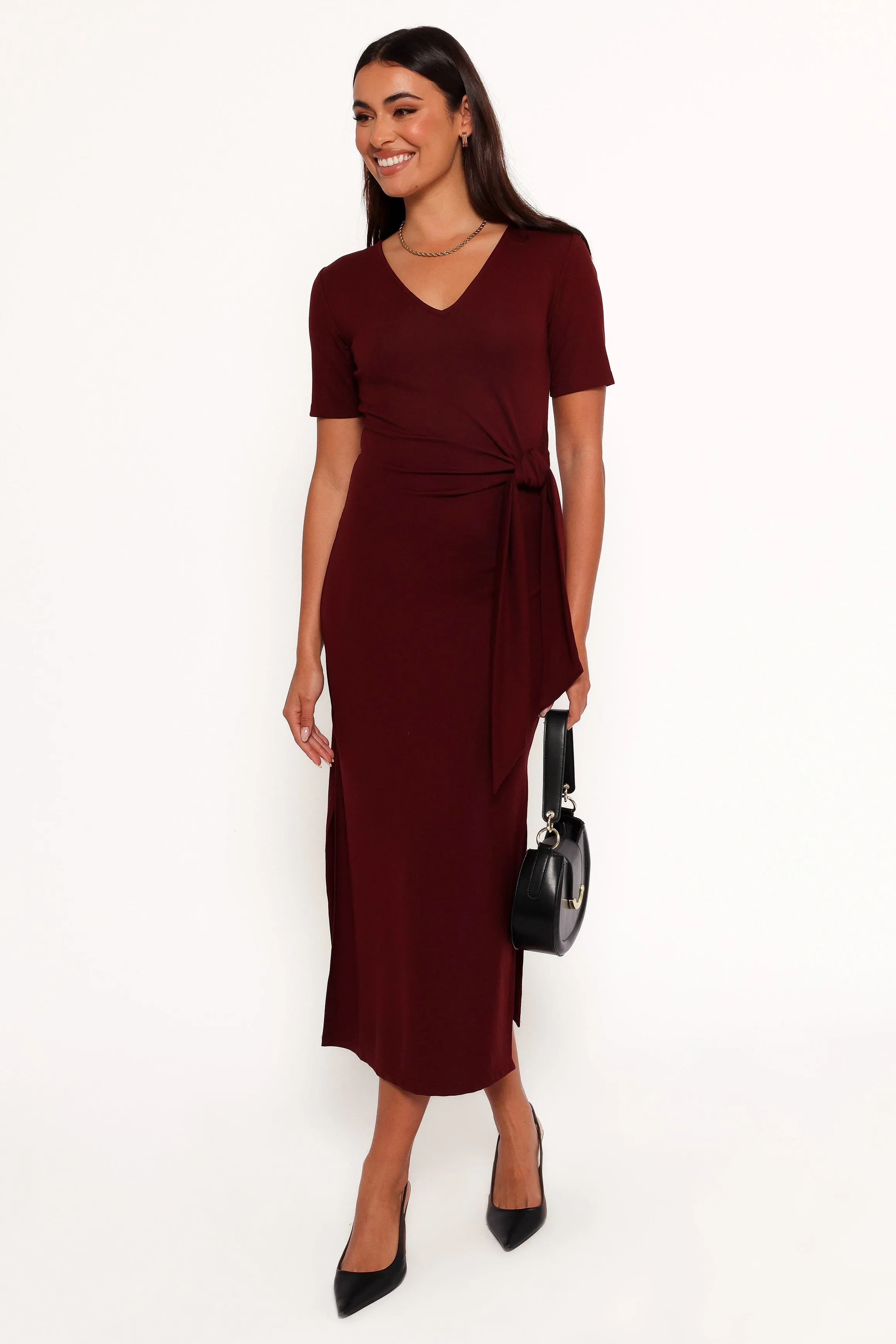 Asha Midi Dress - Wine sold by Petal & Pup