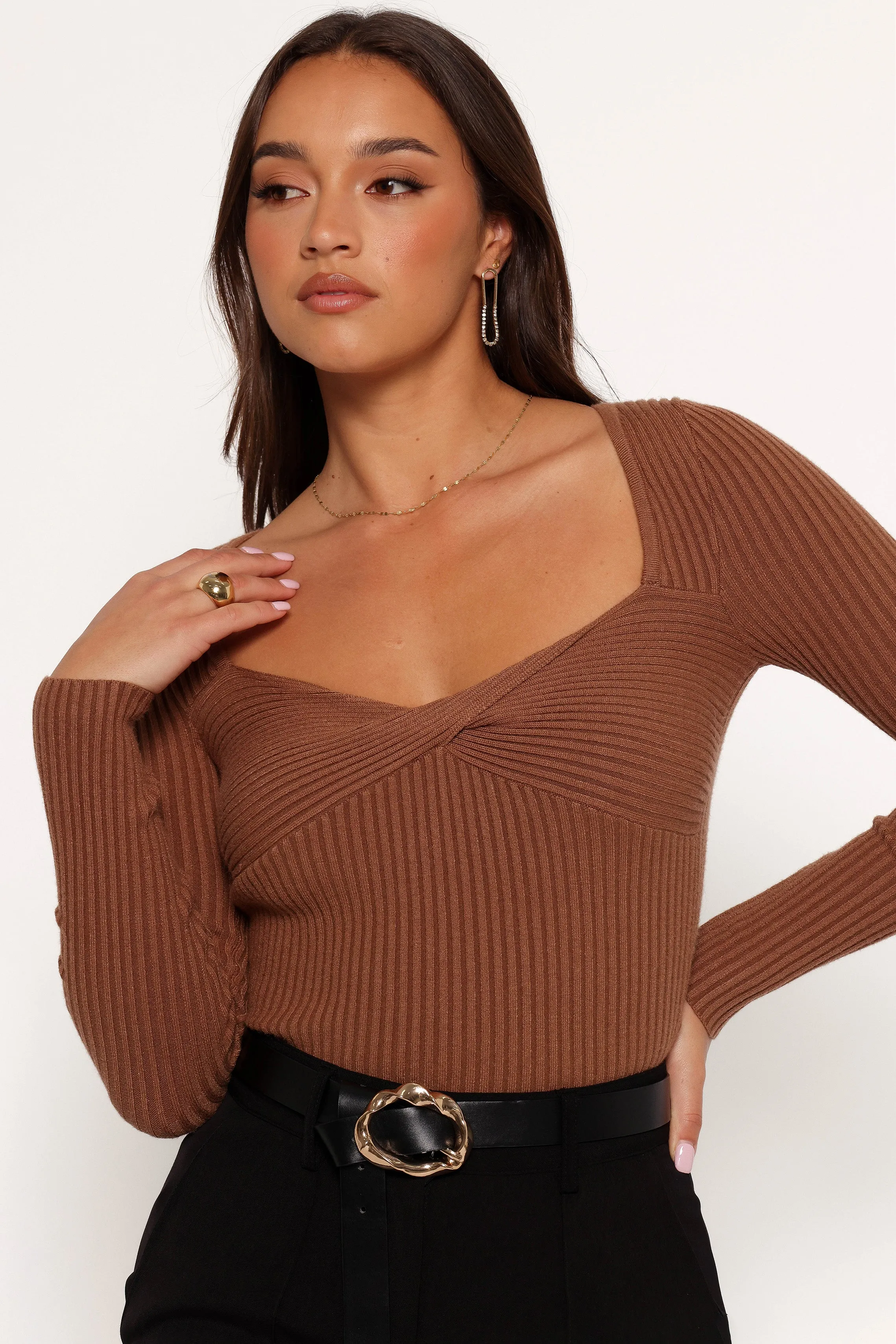 Akopo Long Sleeve Top - Cognac sold by Petal & Pup