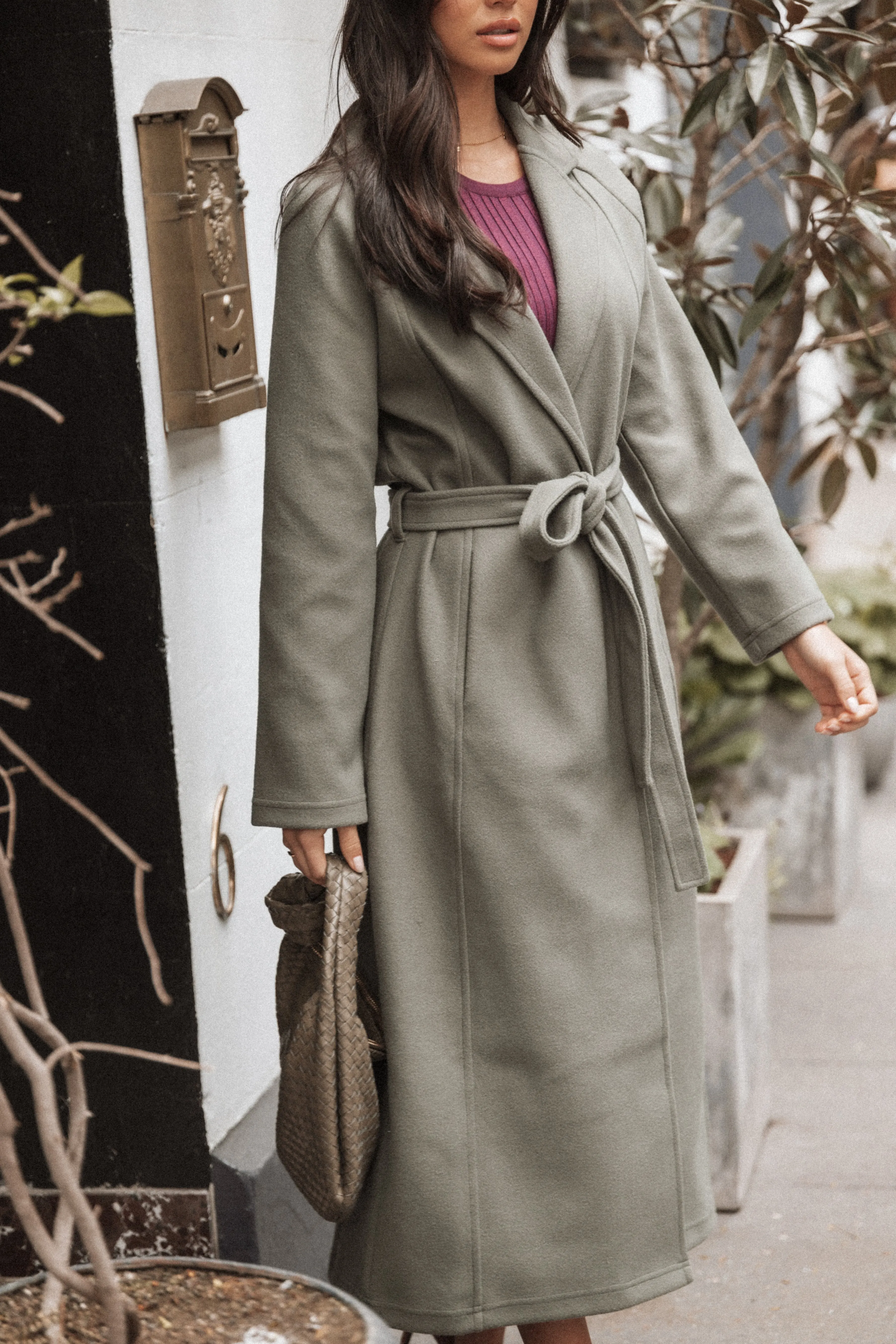 Violeta Tie Front Coat - Olive sold by Petal & Pup product image thumbnail 3