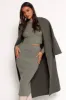 Violeta Tie Front Coat - Olive sold by Petal & Pup
