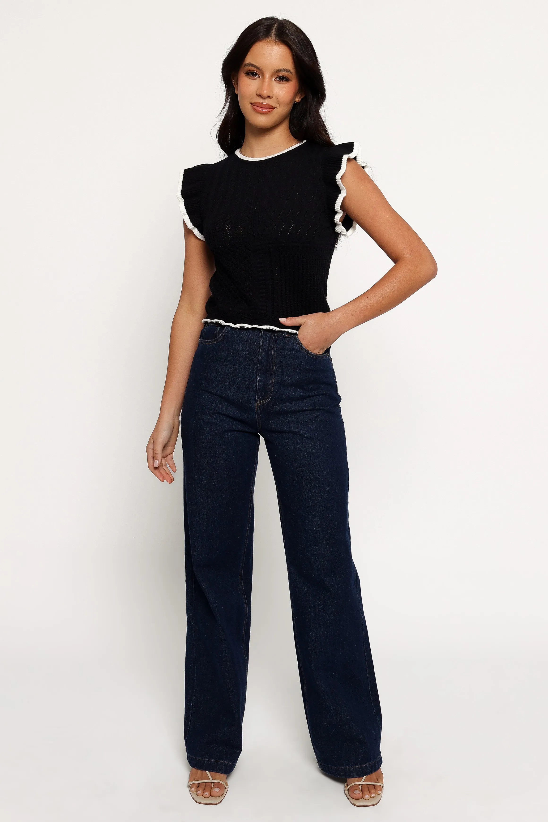 Abby Knit Top - Black White sold by Petal & Pup product image thumbnail 2