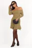 Francisco Long Sleeve Mini Dress - Olive sold by Petal & Pup