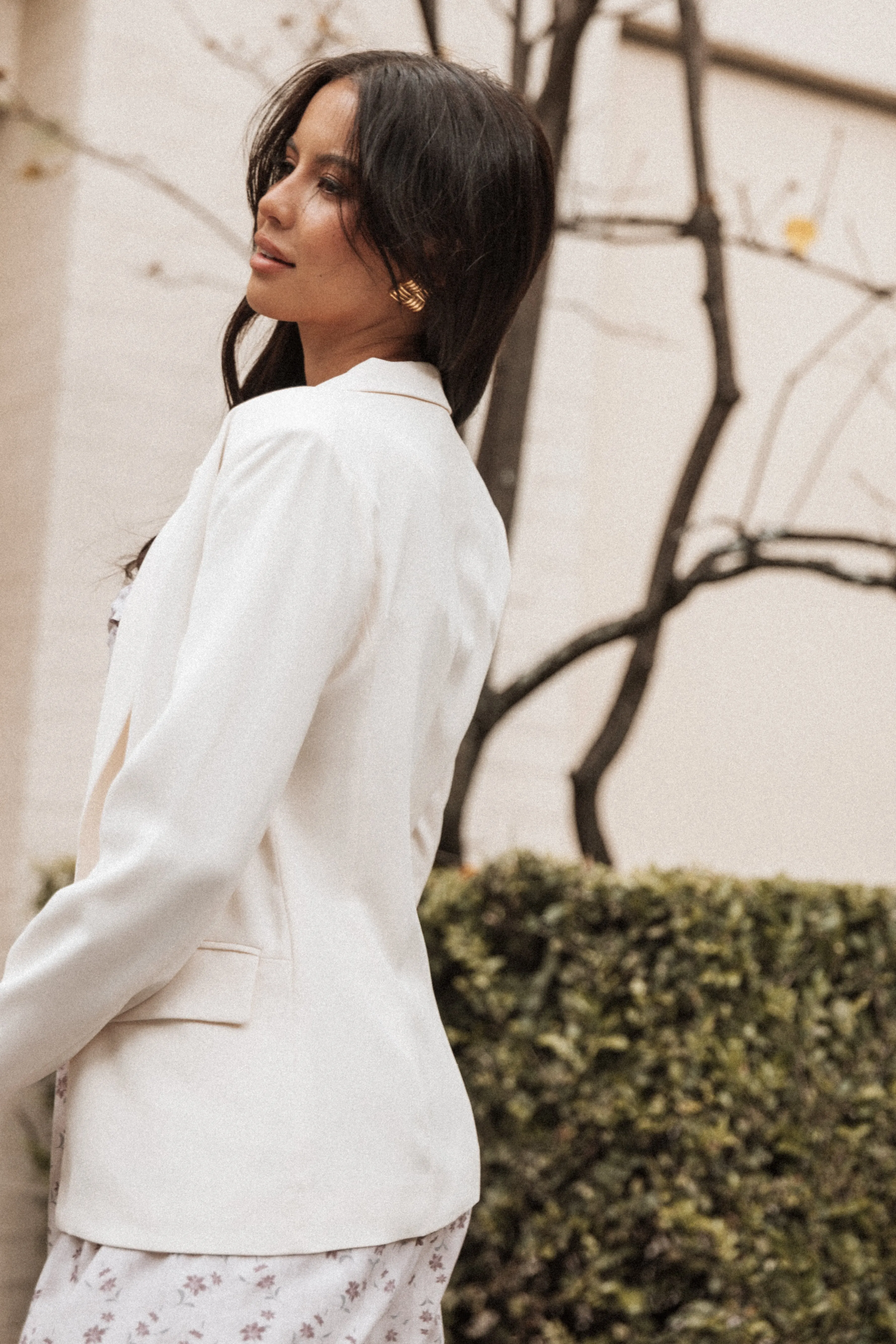 Volina Open Front Blazer - Cream sold by Petal & Pup product image thumbnail 2