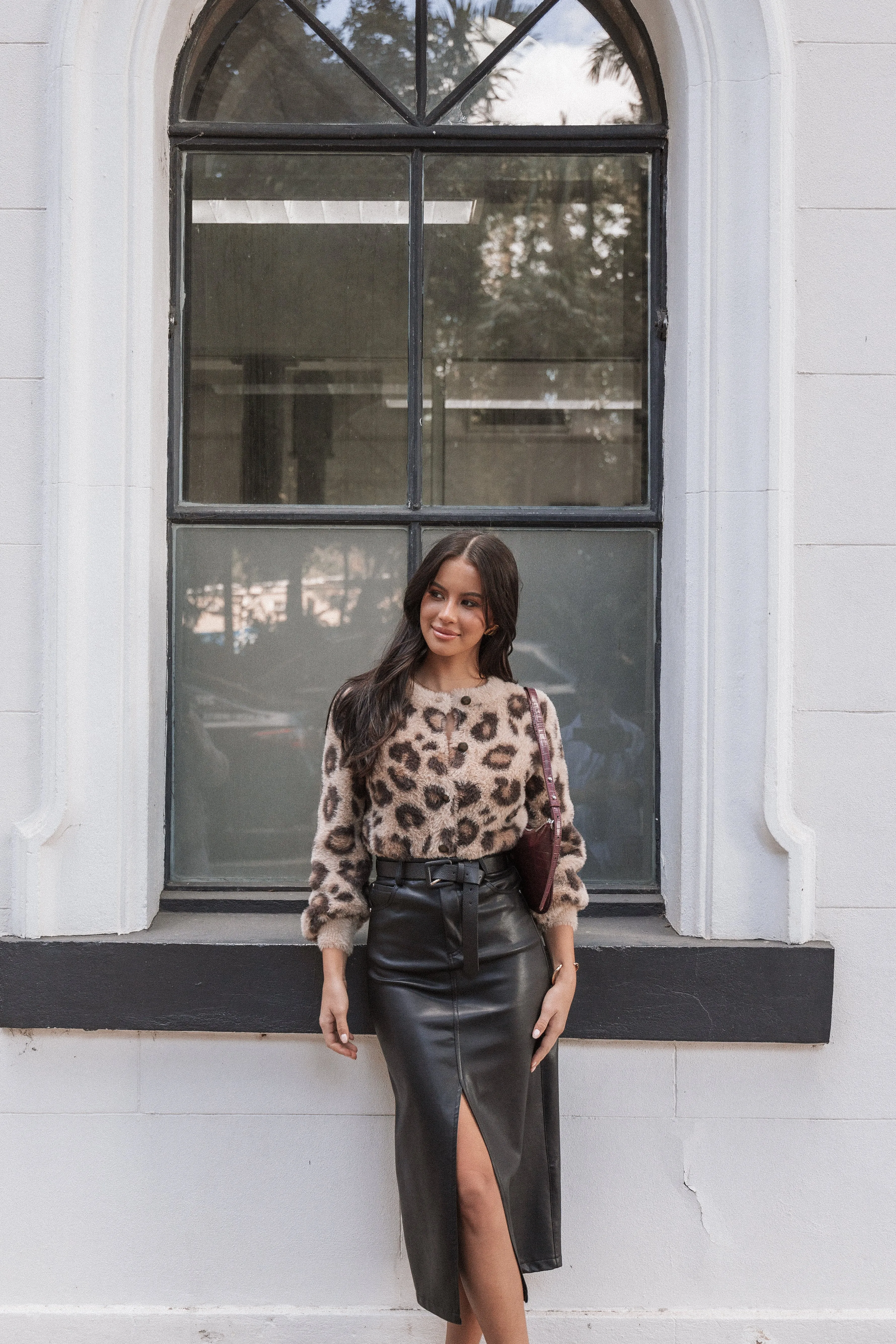 Kendall Leopard Print Button Front Cardigan - Leopard sold by Petal & Pup product image thumbnail 2