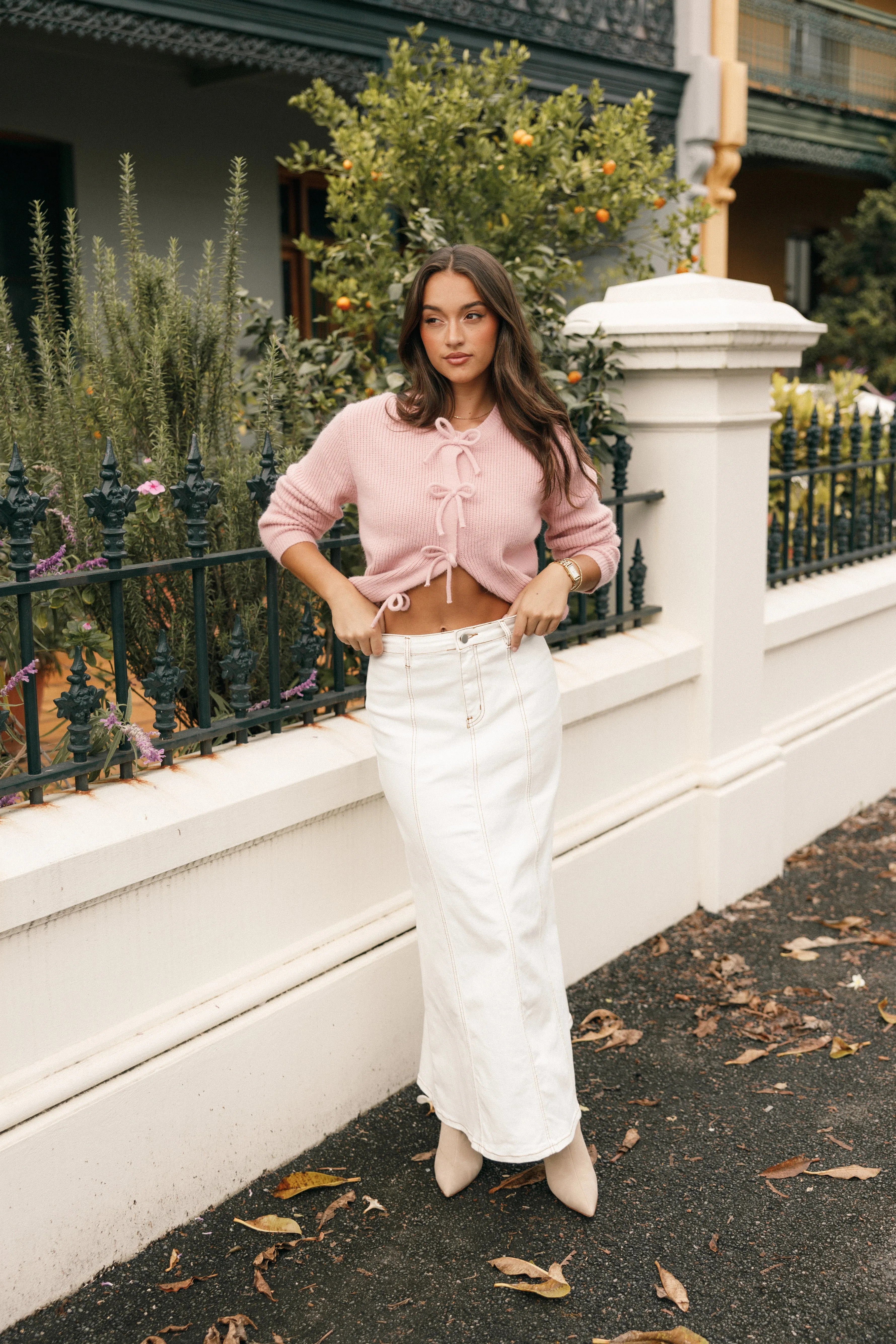 Wilde Bow Front Cardigan - Blush sold by Petal & Pup product image thumbnail 2