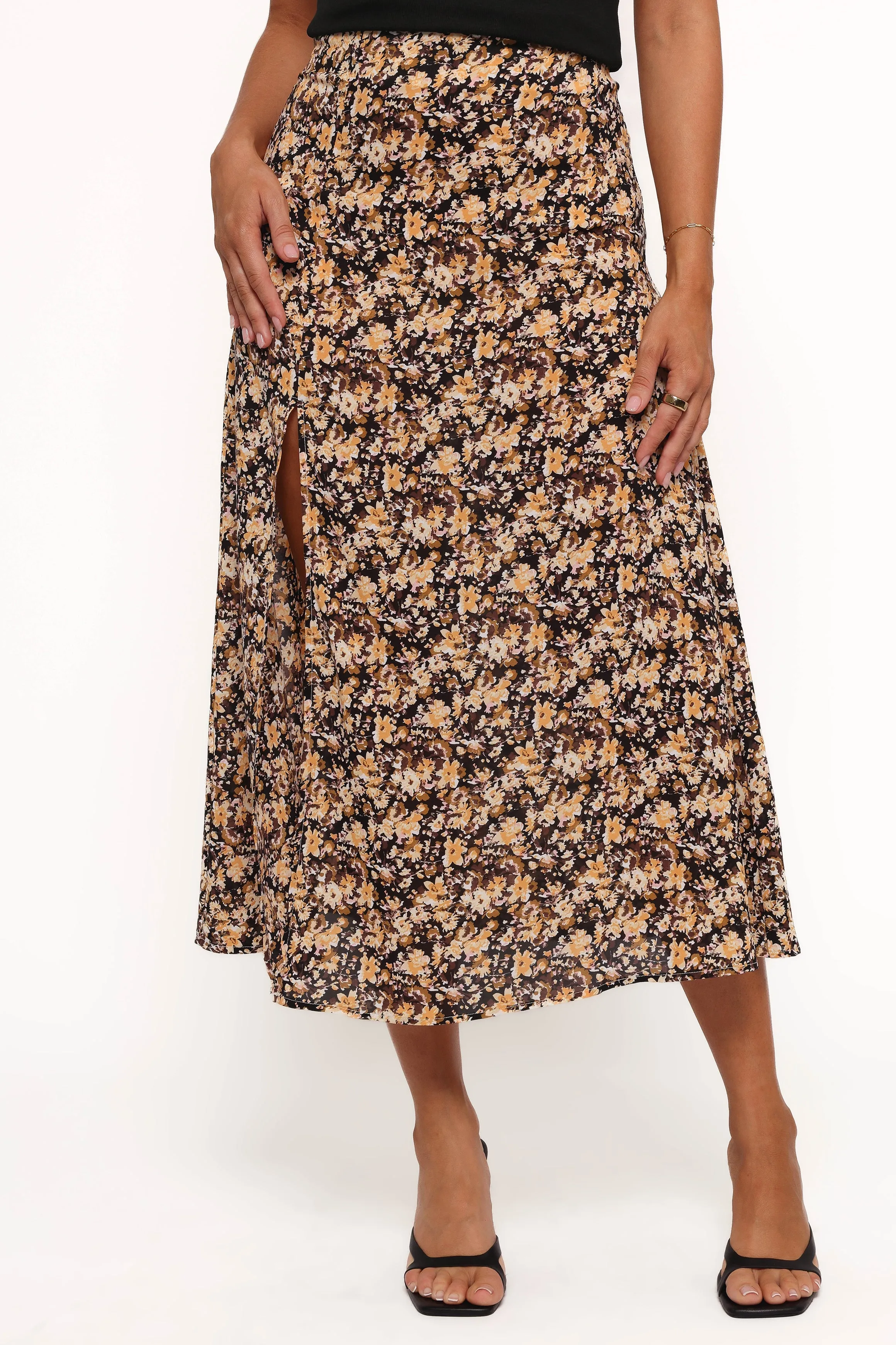 Willow Midi Skirt - Black Ditsy Floral sold by Petal & Pup product image thumbnail 4