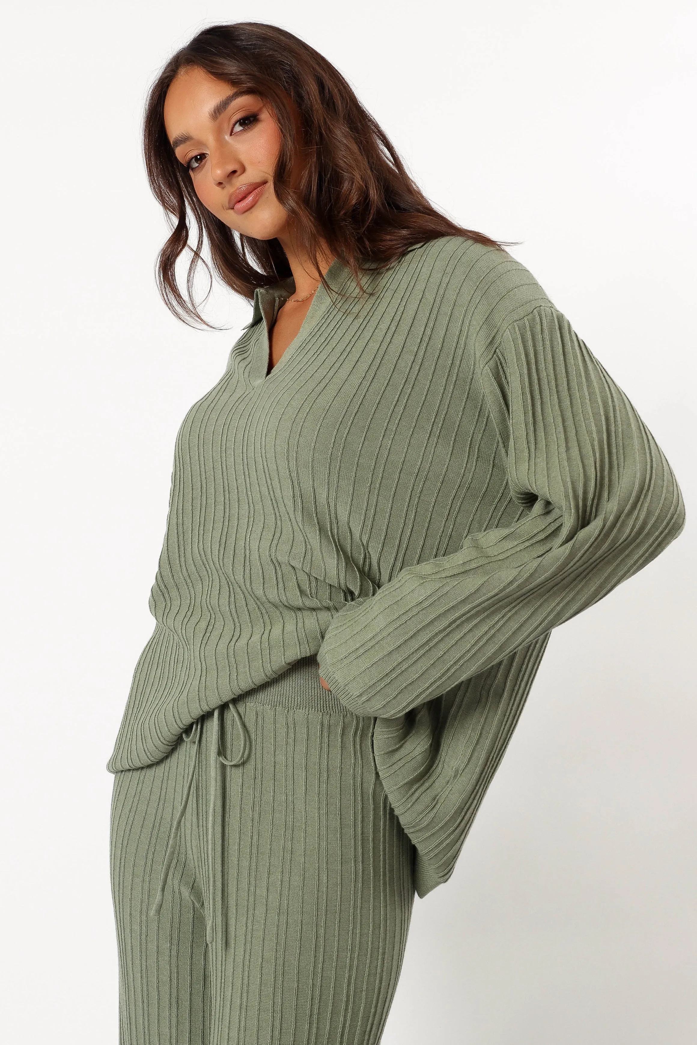 Sonole Cable Knit Sweater - Khaki sold by Petal & Pup product image thumbnail 3