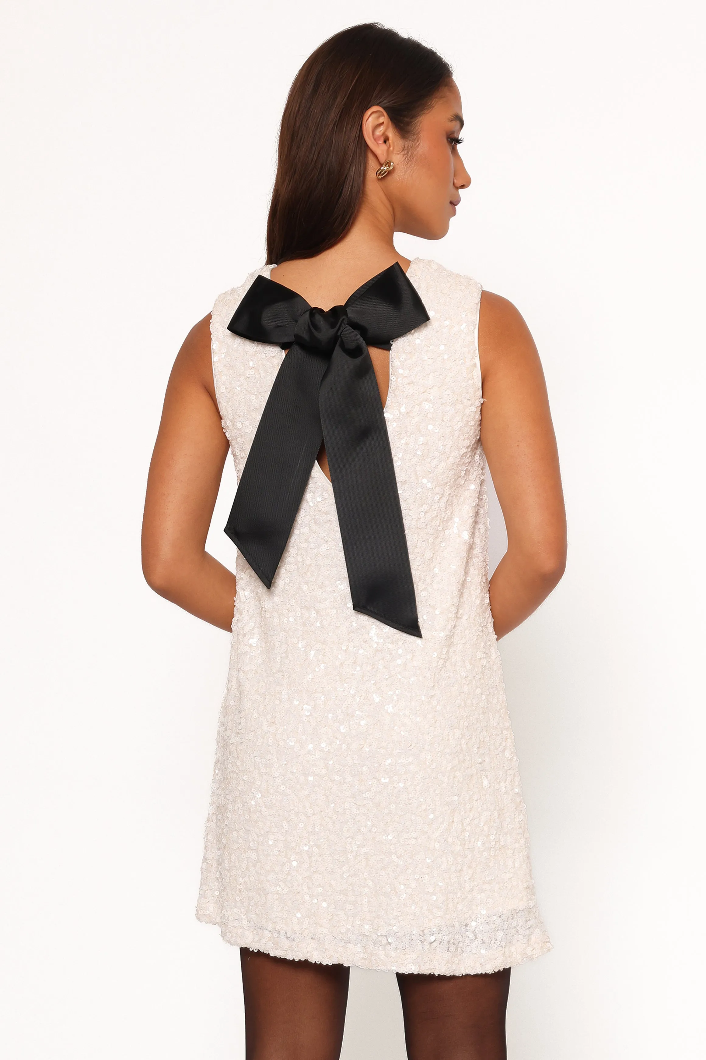 Kezie Sequin Mini Dress - Cream sold by Petal & Pup product image thumbnail 4