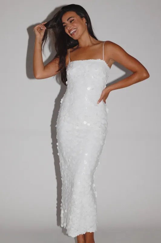 Letta Midi Dress - White sold by Petal & Pup