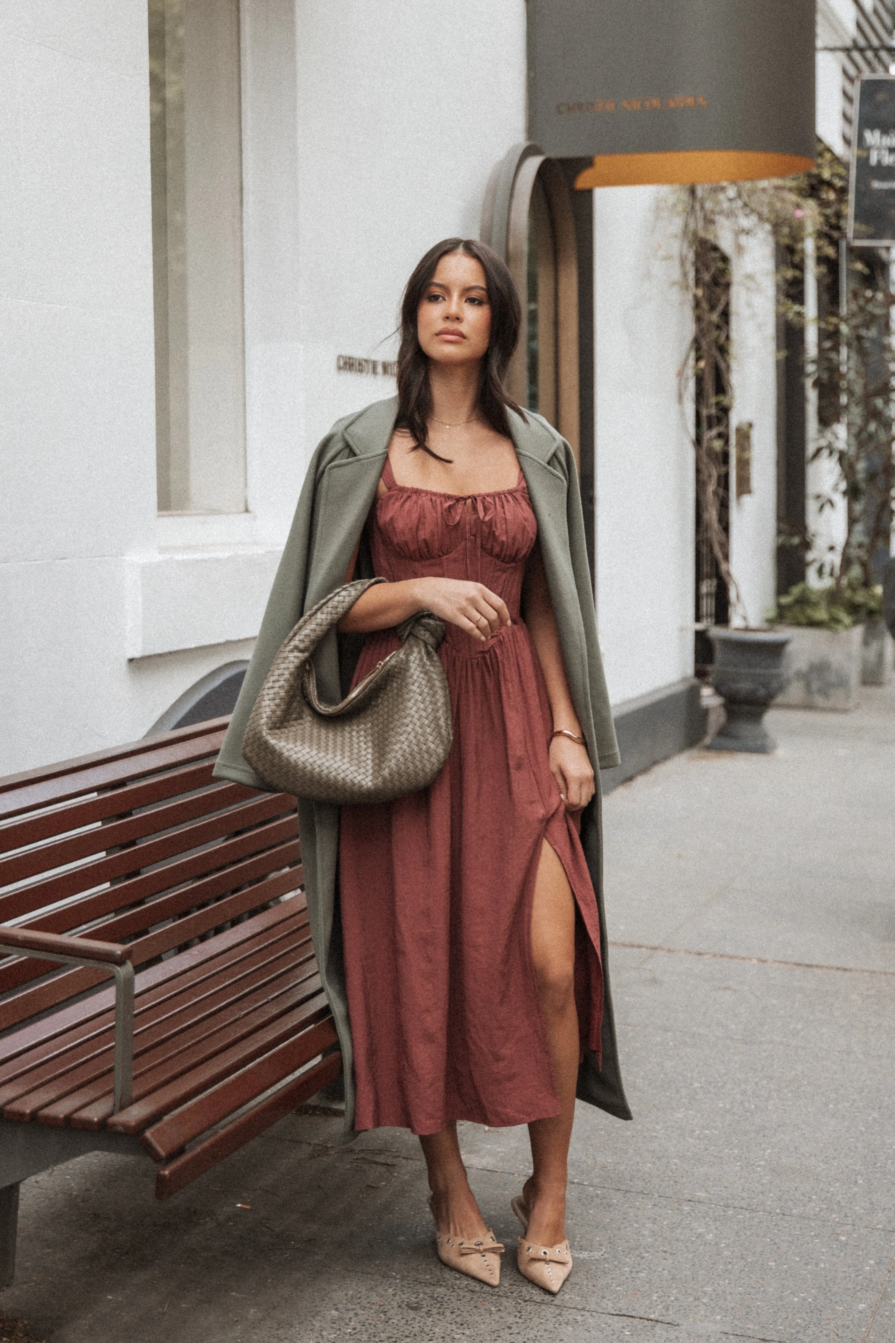 Sofie Midi Dress - Brick sold by Petal & Pup