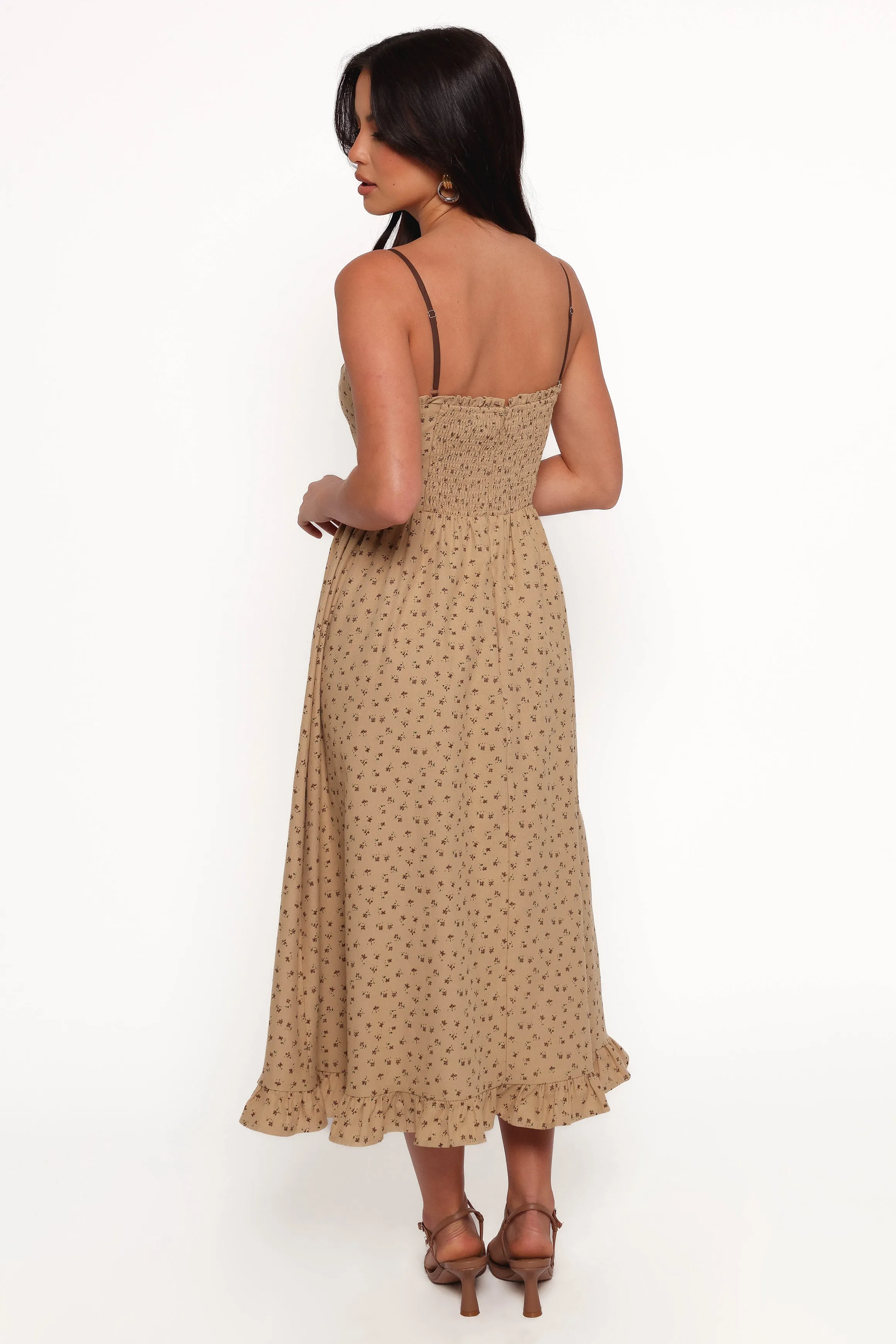 Robbins Midi Dress - Beige Brown sold by Petal & Pup product image thumbnail 5