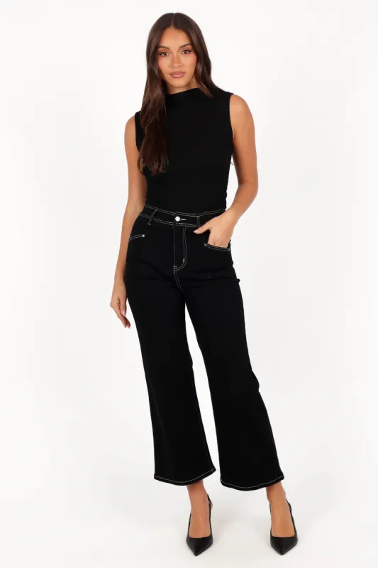 Parson Wide Leg Pant - Black sold by Petal & Pup