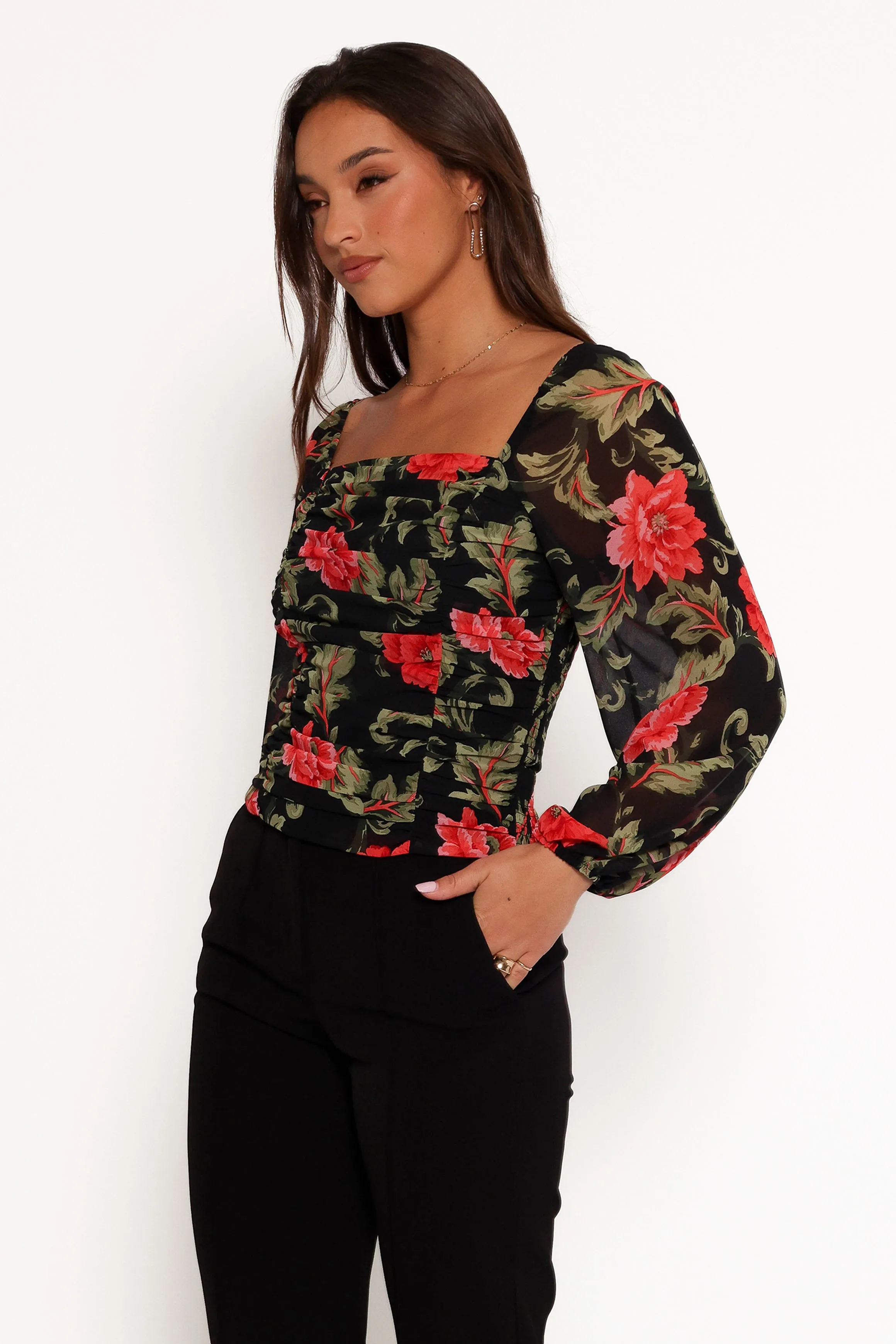 Maia Top - Black Floral sold by Petal & Pup product image thumbnail 3