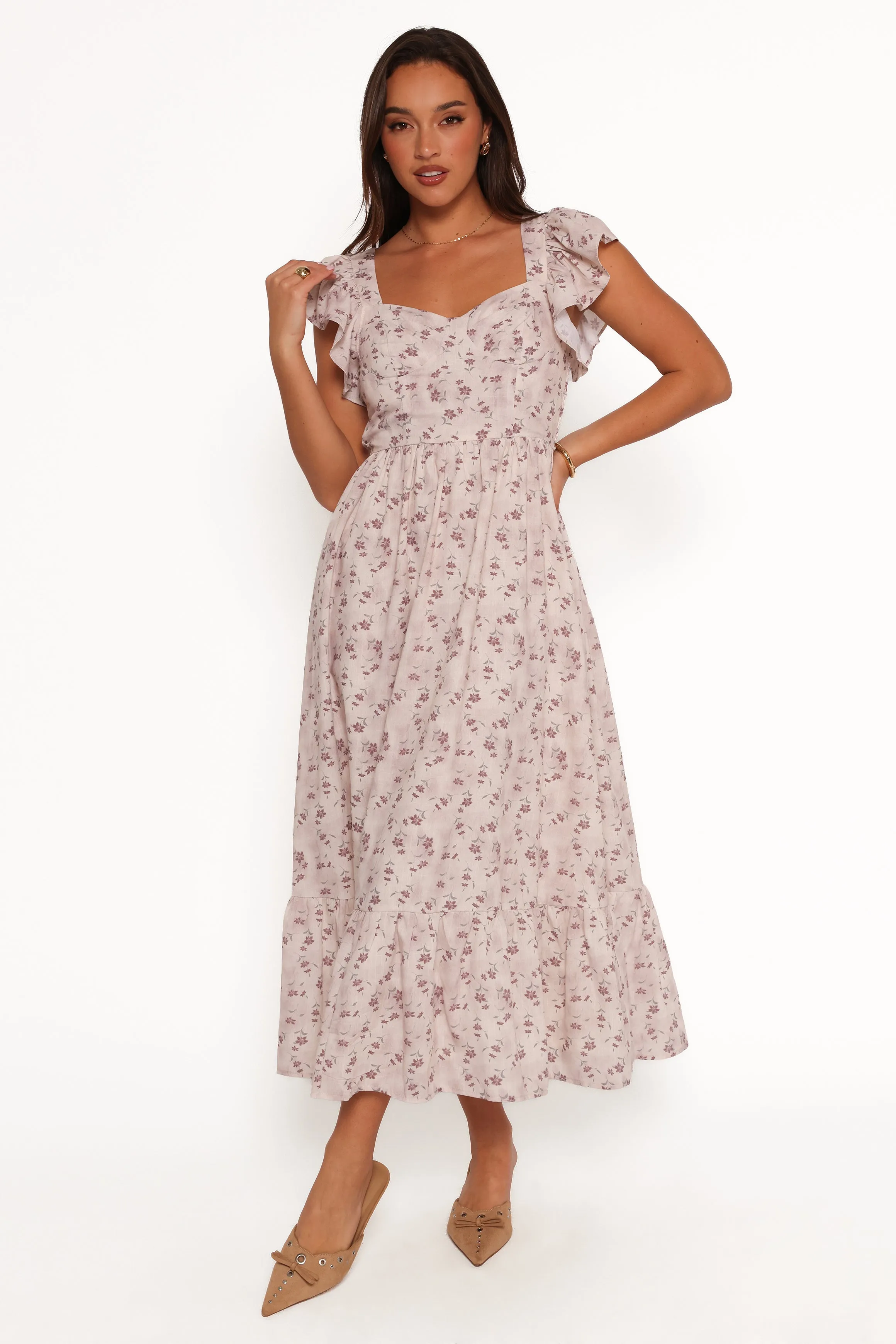 Myles Maxi Dress - Beige Floral sold by Petal & Pup product image thumbnail 3