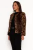 Cassia Faux Fur Leopard Crop Jacket - Leopard sold by Petal & Pup