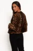 Cassia Faux Fur Leopard Crop Jacket - Leopard sold by Petal & Pup