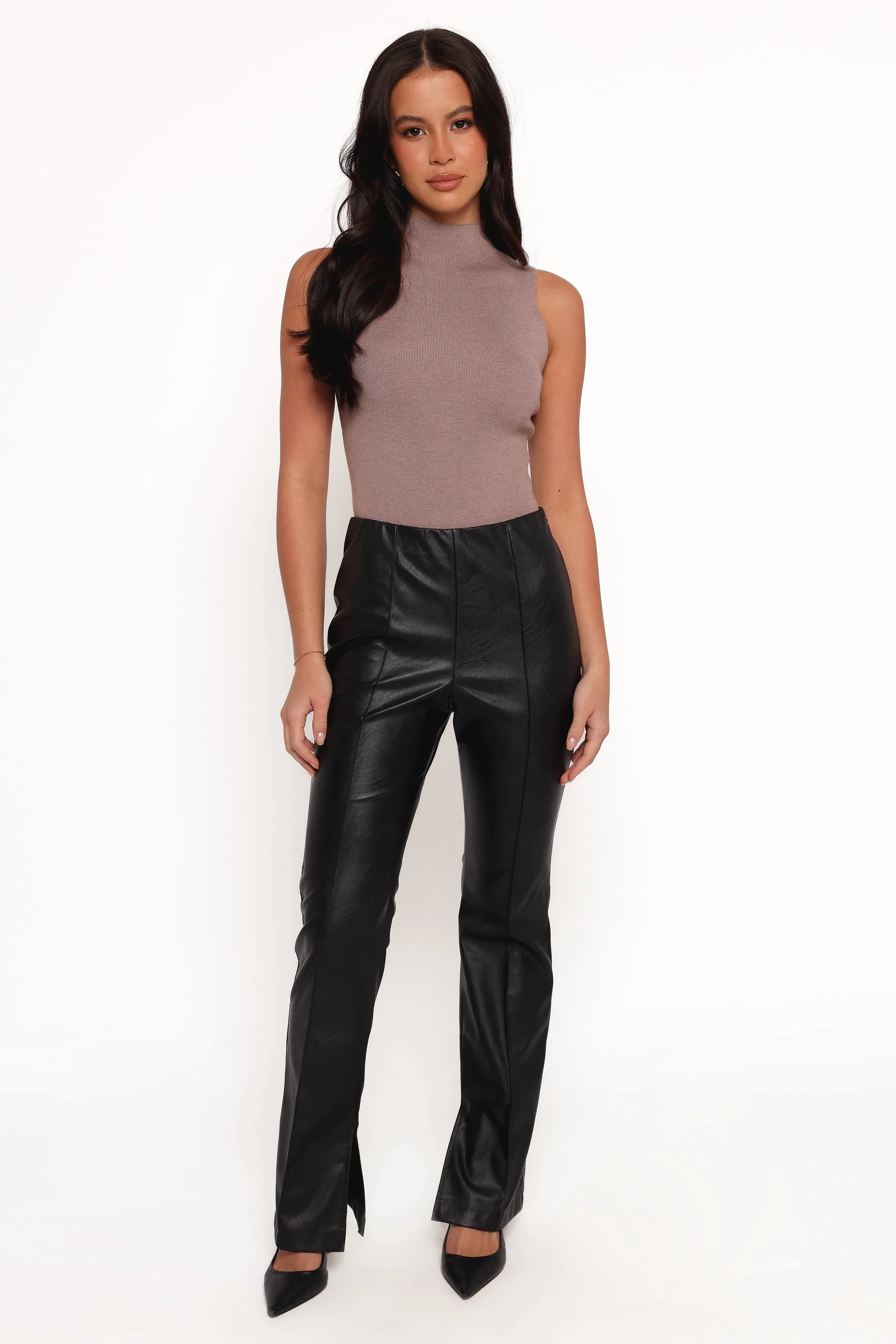 Kathi Faux Leather Pant - Black sold by Petal & Pup