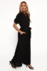 Minnie Waist Tie Jumpsuit - Black sold by Petal & Pup