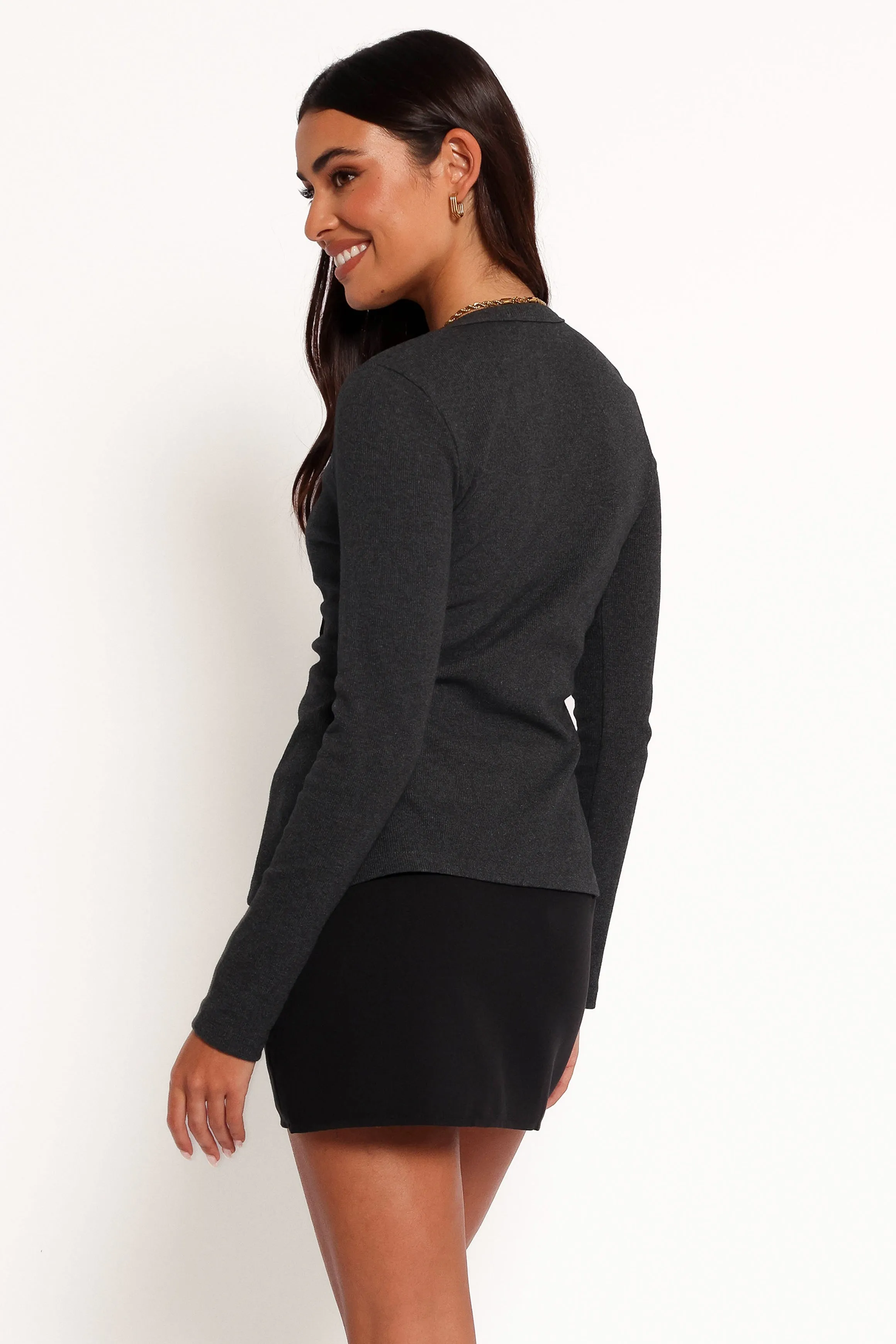 Jessa Knit Top - Charcoal sold by Petal & Pup product image thumbnail 4
