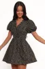 Chelsey Mini Dress - Black/Cream Floral sold by Petal & Pup