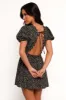 Chelsey Mini Dress - Black/Cream Floral sold by Petal & Pup