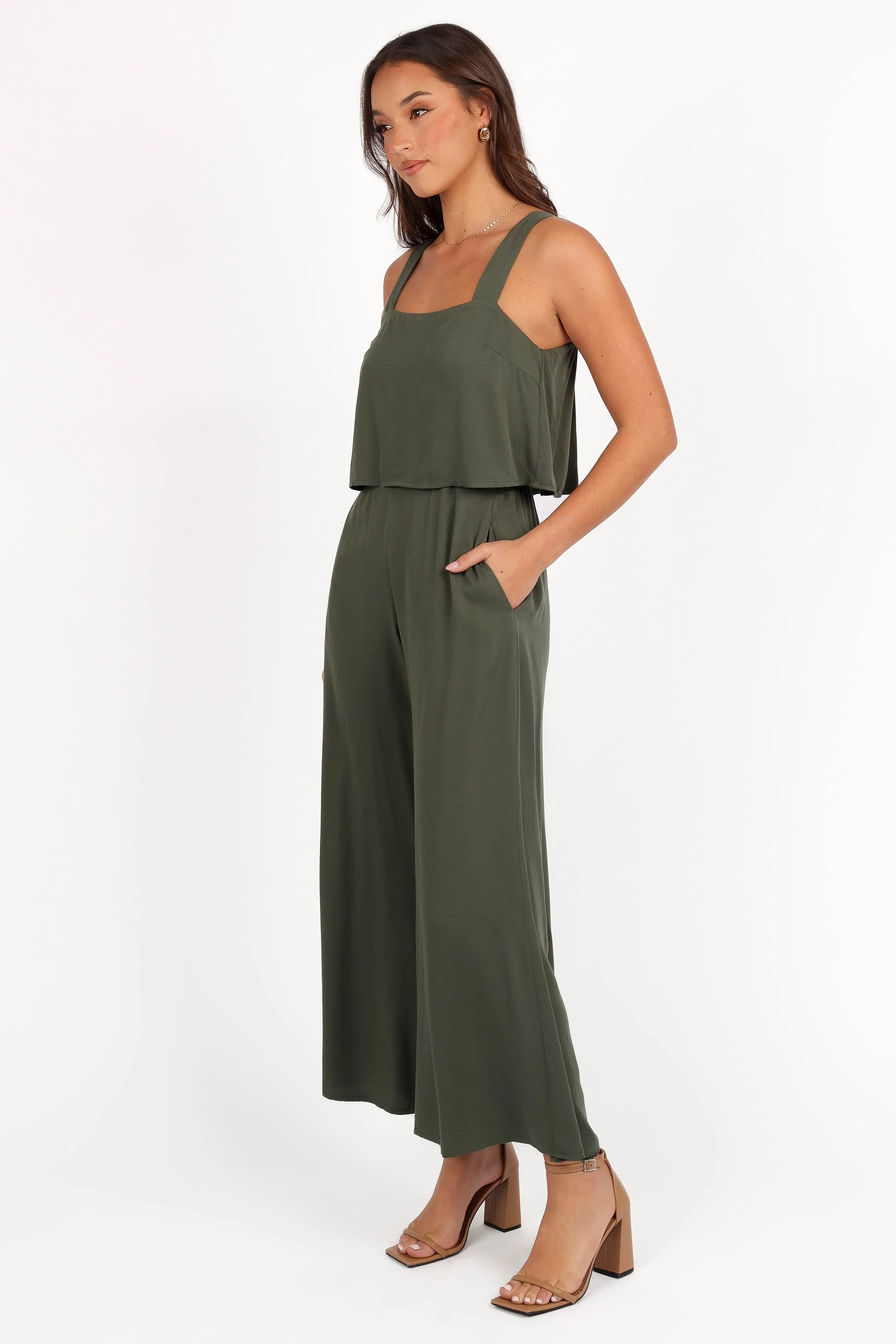Delia Jumpsuit - Khaki sold by Petal & Pup product image thumbnail 3