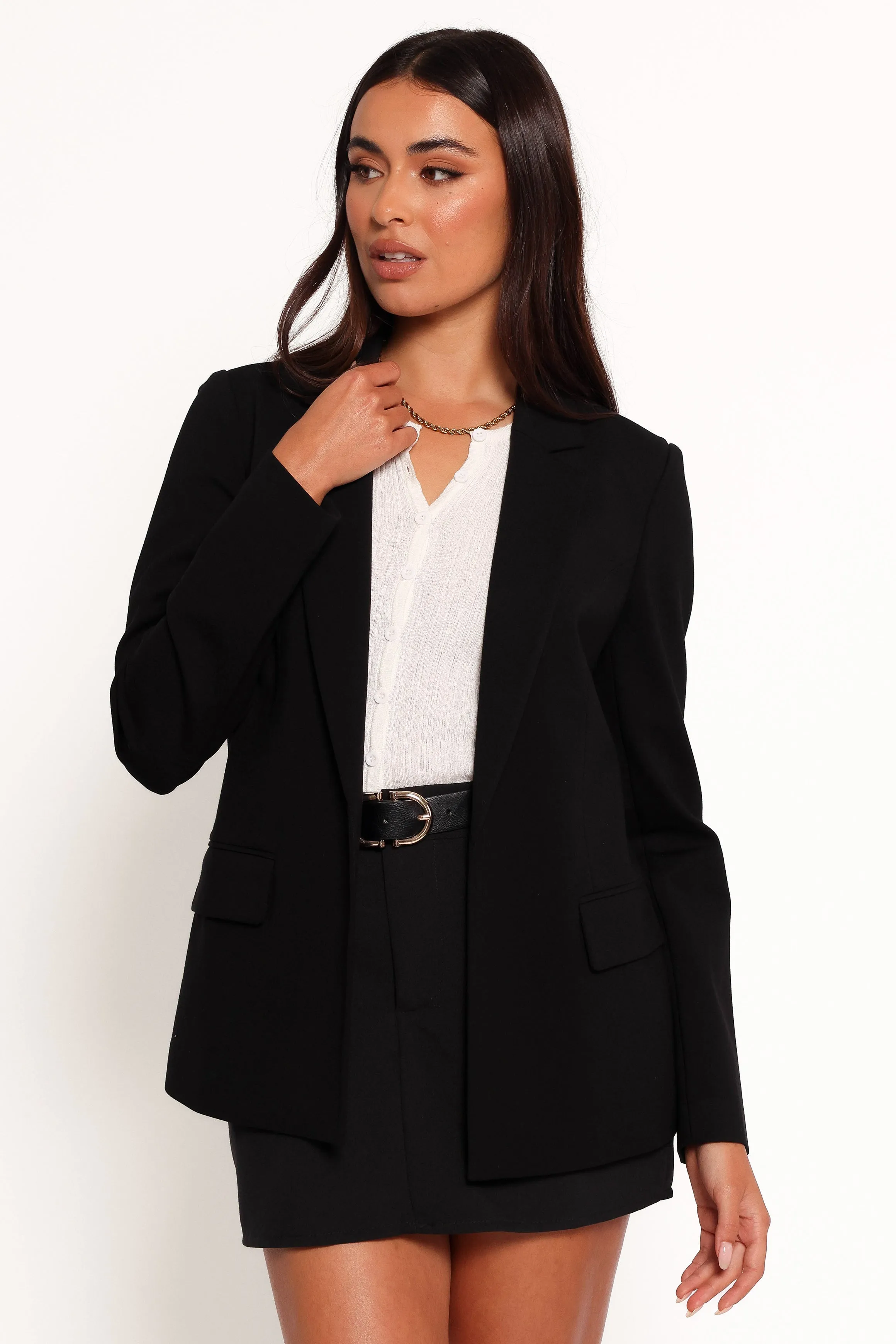 Ronny Open Front Knit Blazer - Black sold by Petal & Pup product image thumbnail 3