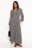 Sophie Long Sleeve Maxi Dress - Black/Ivory sold by Petal & Pup