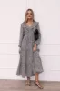 Sophie Long Sleeve Maxi Dress - Black/Ivory sold by Petal & Pup