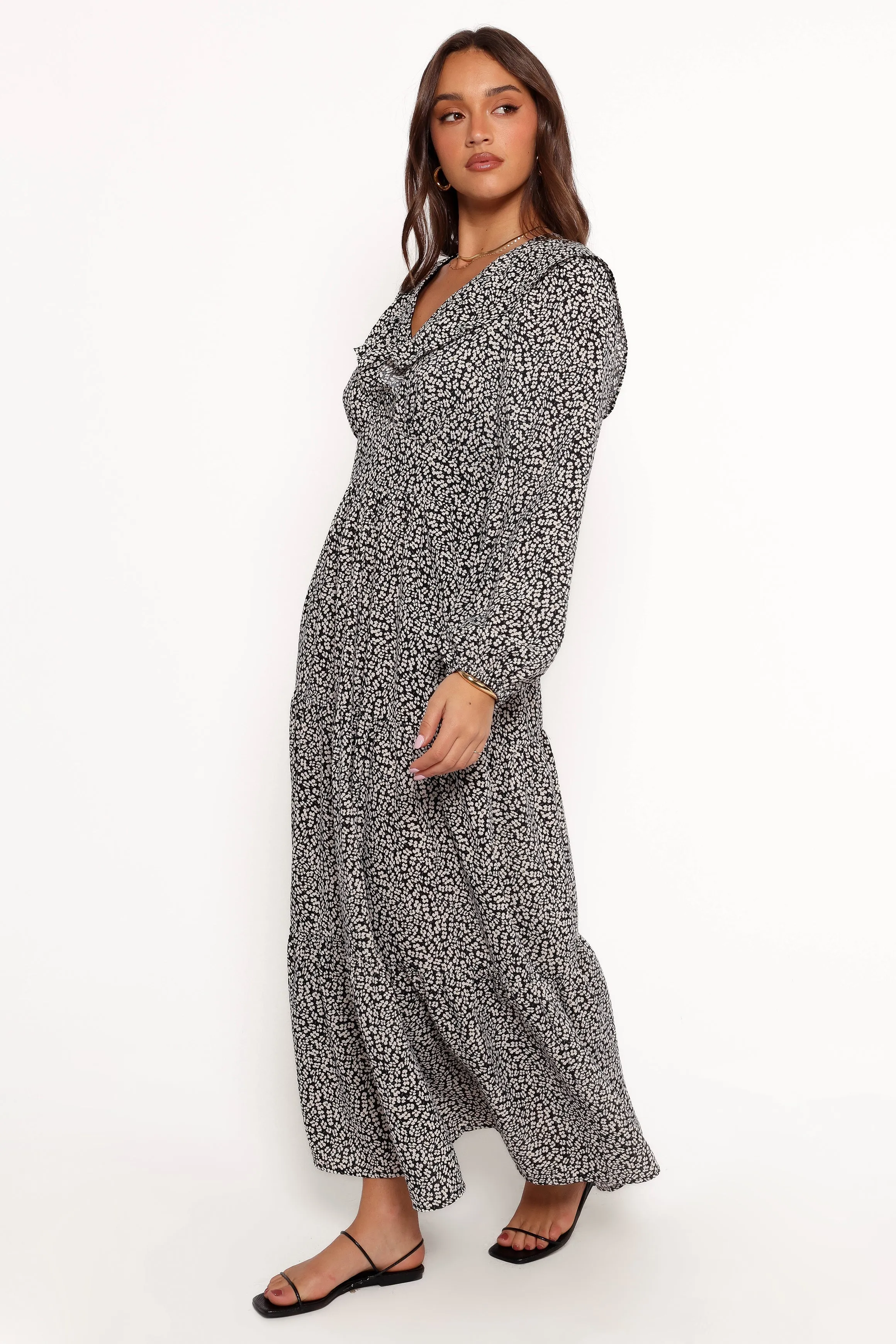 Sophie Long Sleeve Maxi Dress - Black/Ivory sold by Petal & Pup product image thumbnail 5