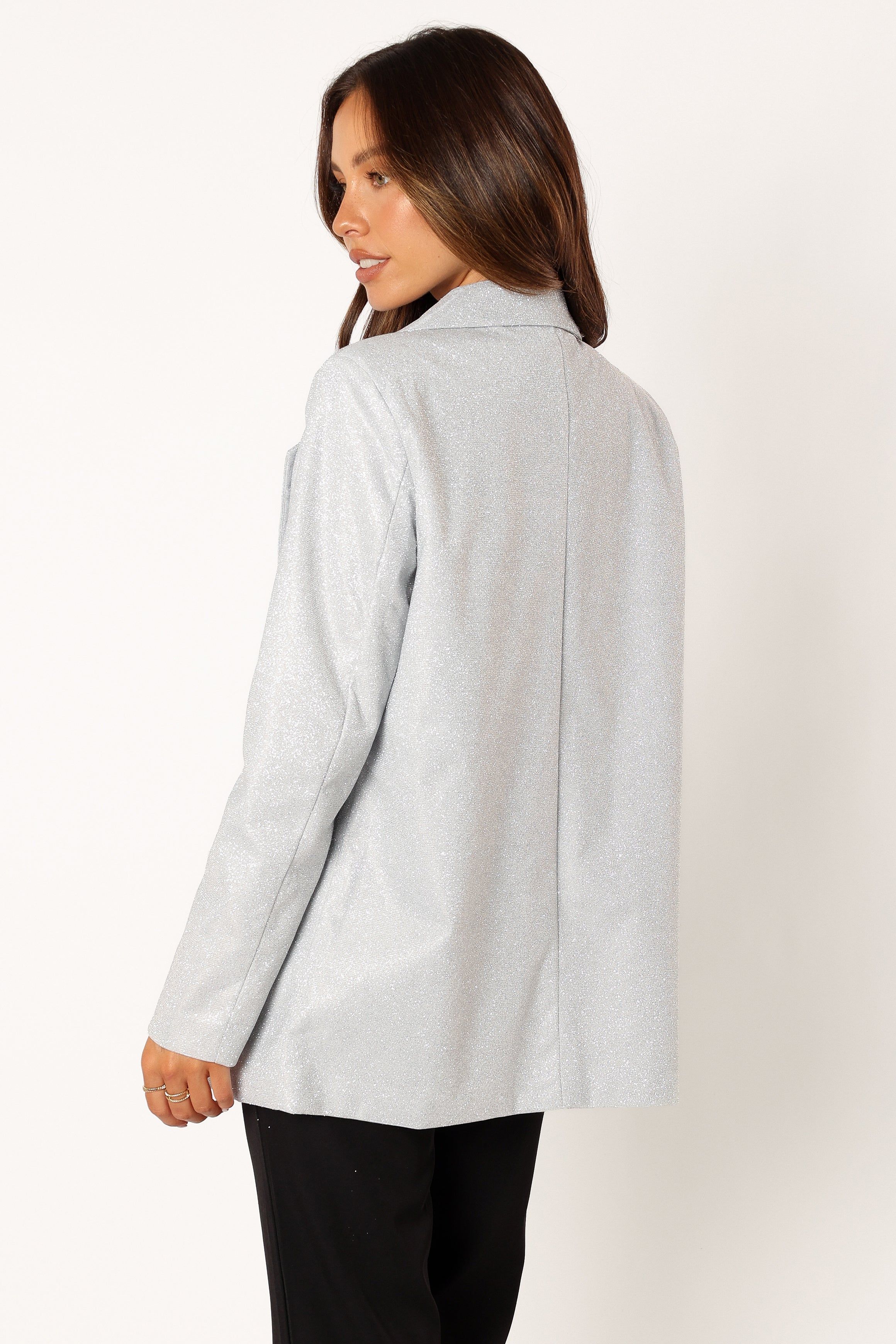 Kensley Shimmer Double Button Blazer - Cream sold by Petal & Pup product image thumbnail 5