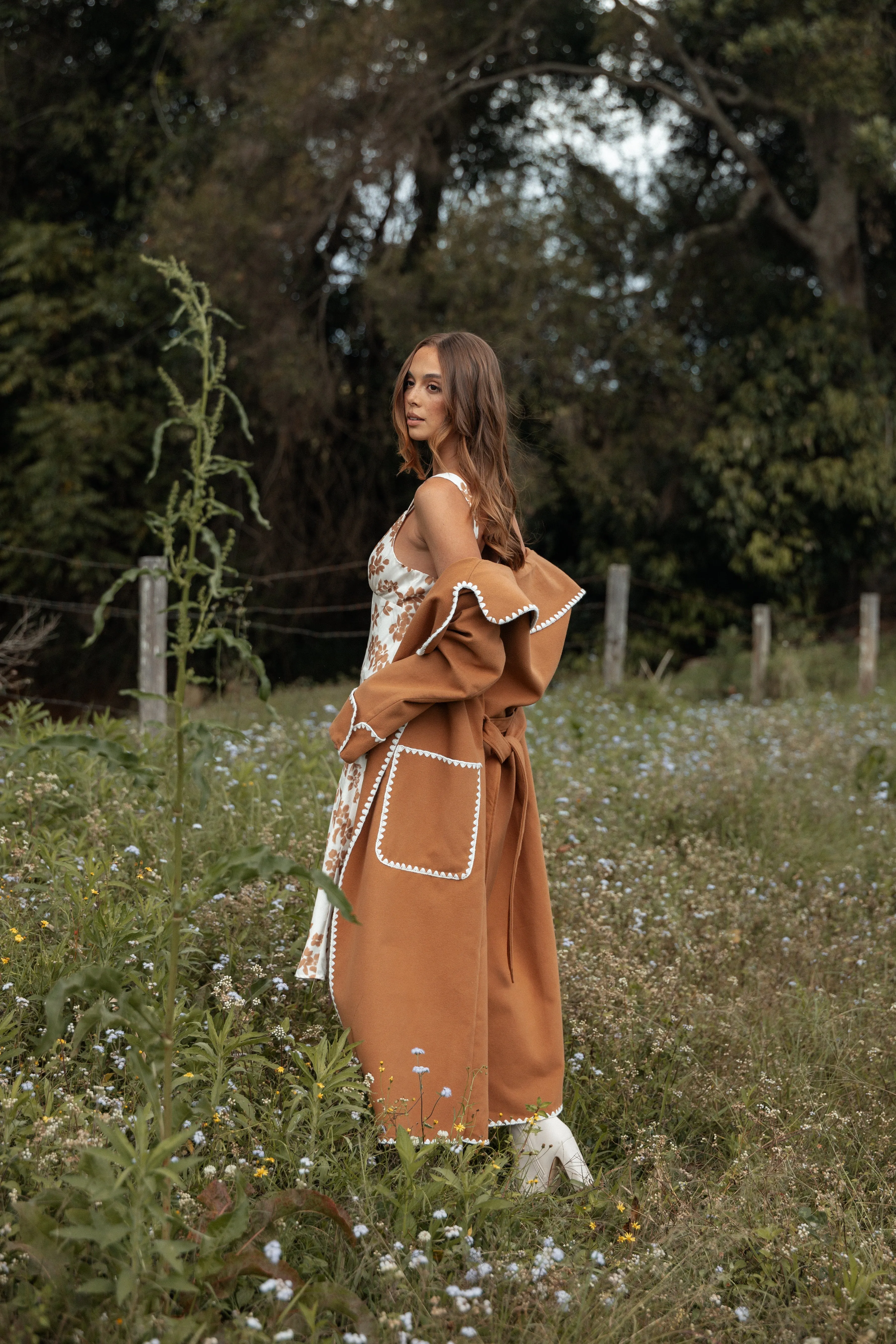 Brexley Contrast Hem Coat - Tan sold by Petal & Pup product image thumbnail 3