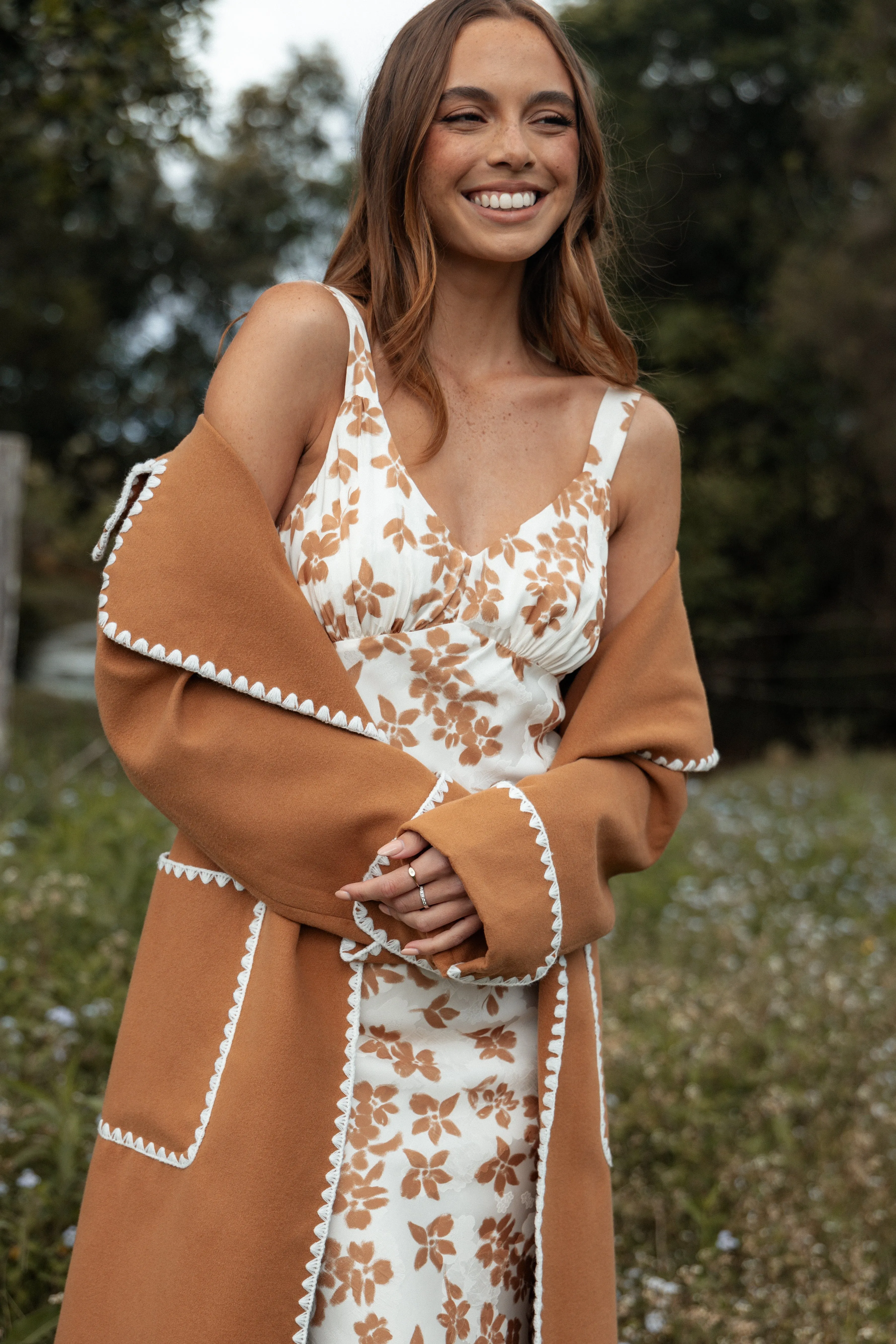 Brexley Contrast Hem Coat - Tan sold by Petal & Pup product image thumbnail 4