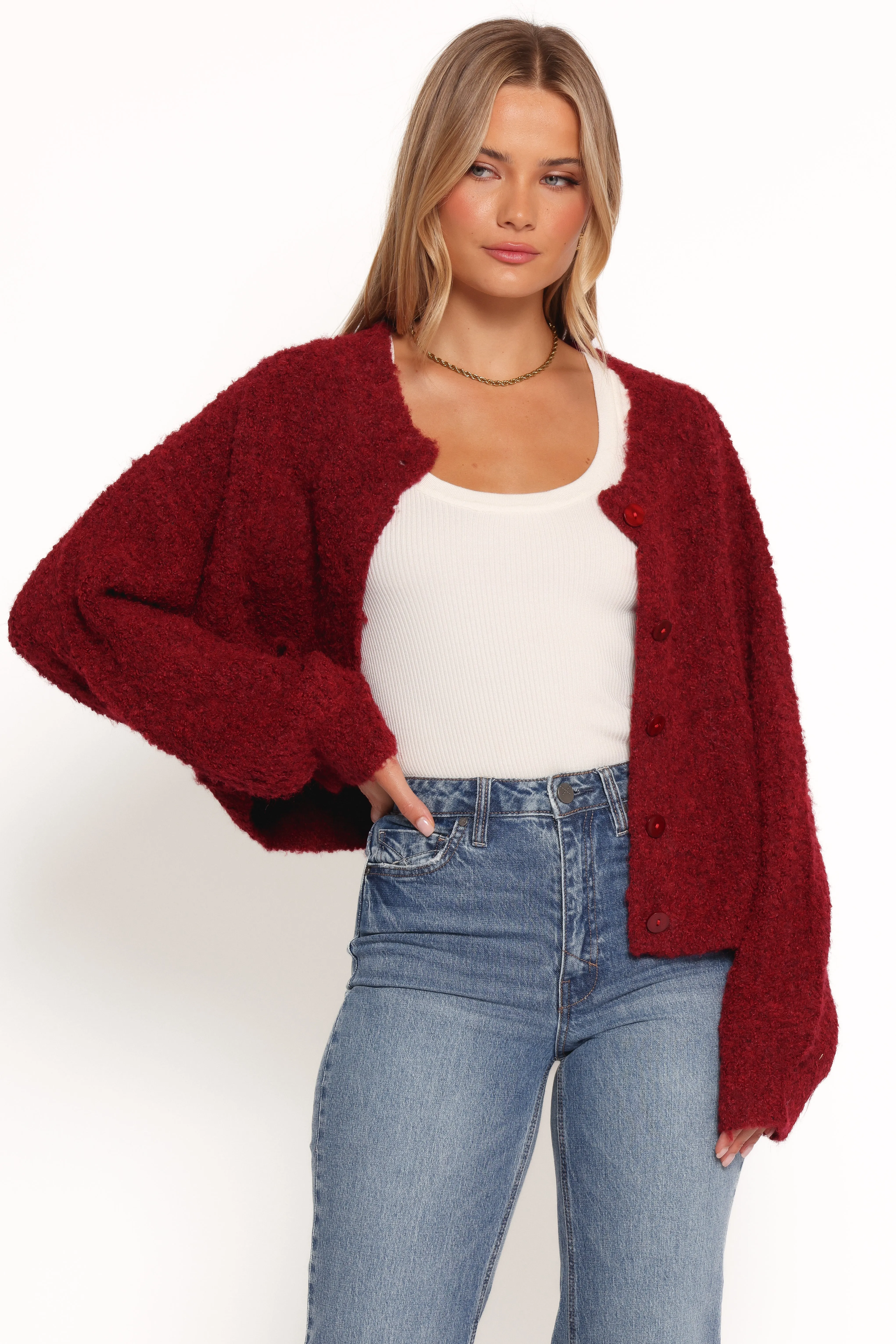 Albertine Cardigan - Wine sold by Petal & Pup product image thumbnail 3