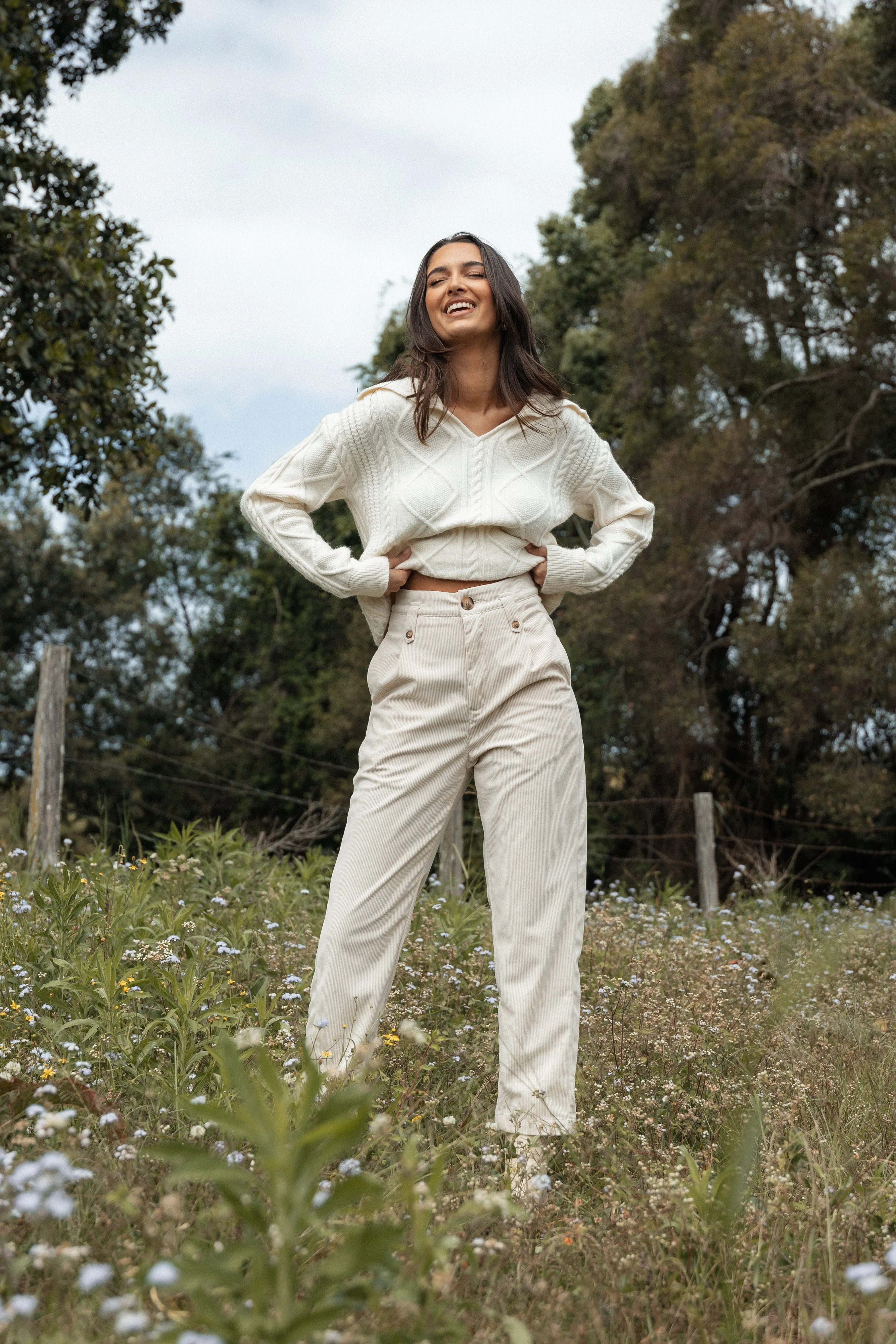 Jones Cord Pant - Cream sold by Petal & Pup