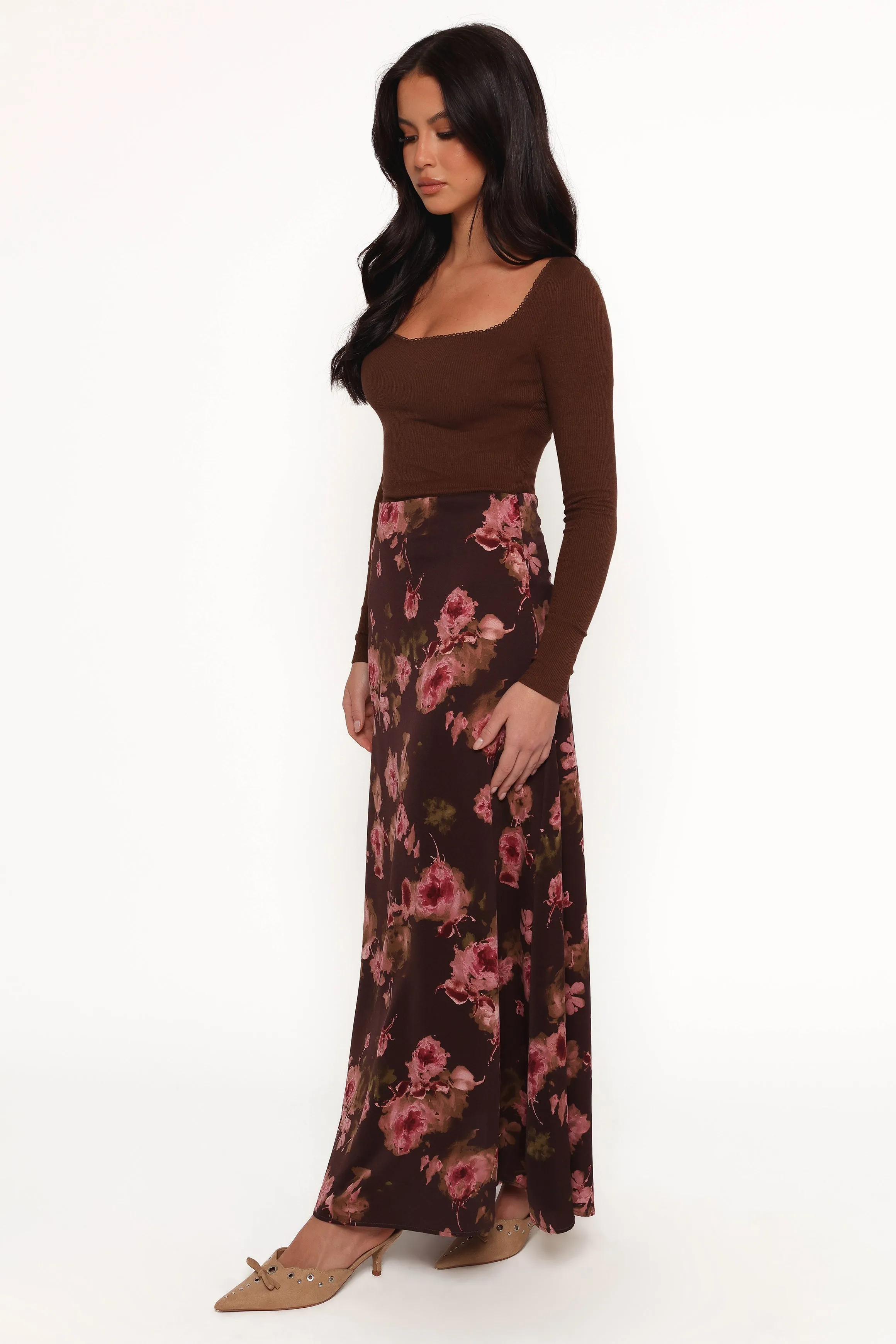 Vivie Midi Skirt - Chocolate Floral sold by Petal & Pup product image thumbnail 5