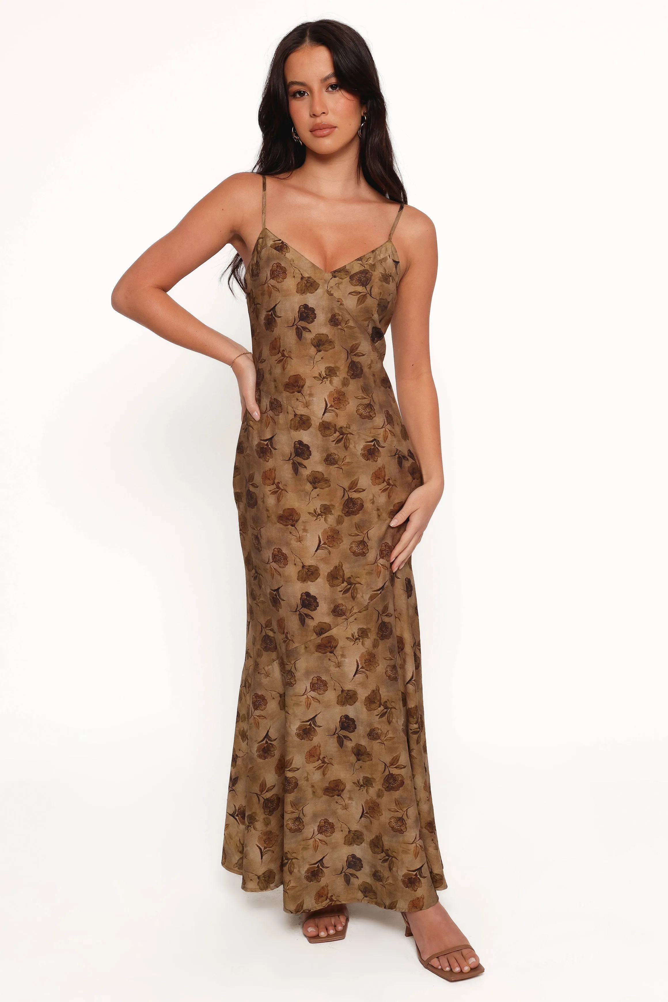 Fia Midi Dress - Tan Floral sold by Petal & Pup product image thumbnail 4