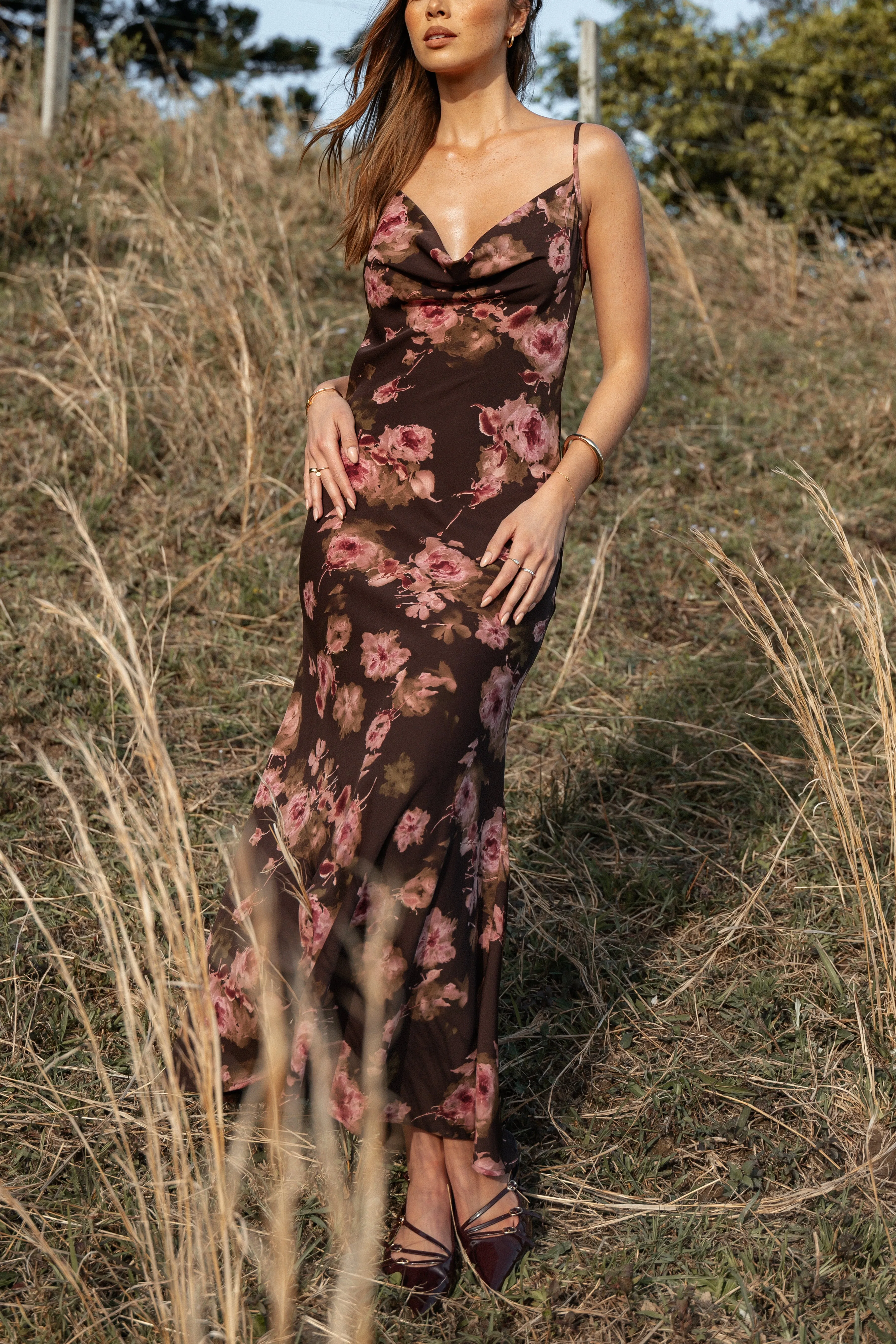 Enya Maxi Dress - Chocolate Floral sold by Petal & Pup product image thumbnail 2