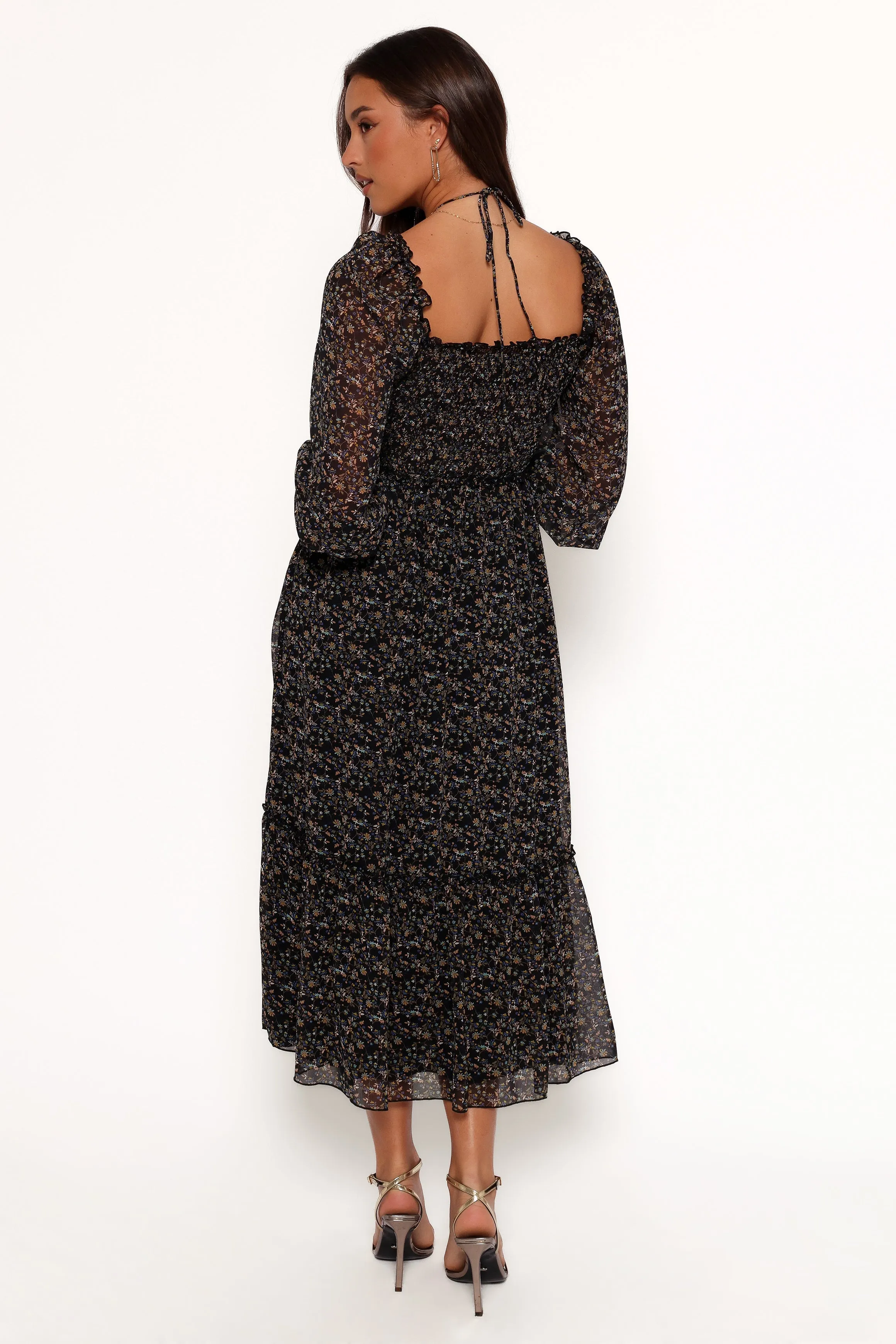 Keziah Long Sleeve Maxi Dress - Navy Ditsy Floral sold by Petal & Pup product image thumbnail 4