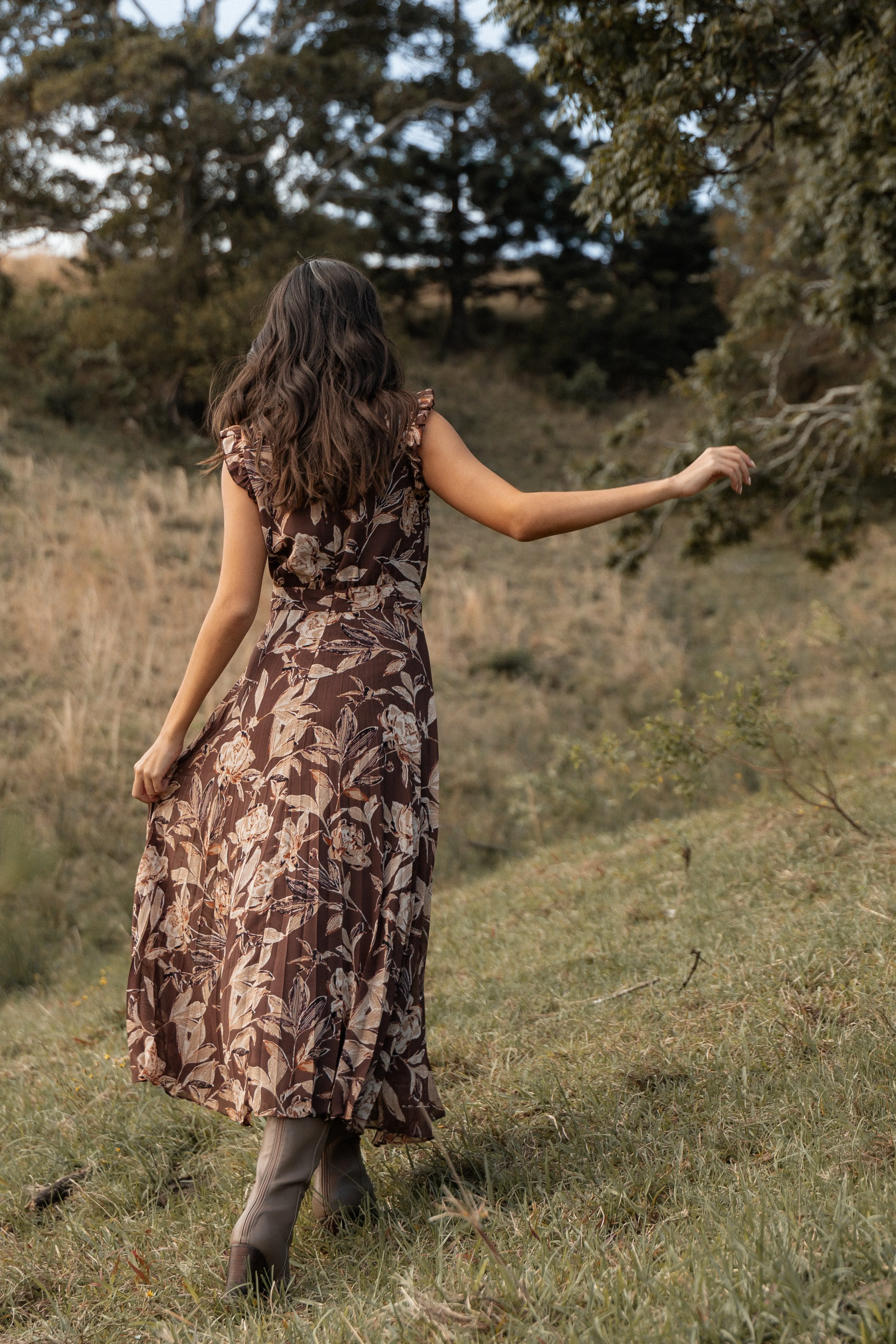 Delphine Maxi Dress - Brown Floral sold by Petal & Pup product image thumbnail 2