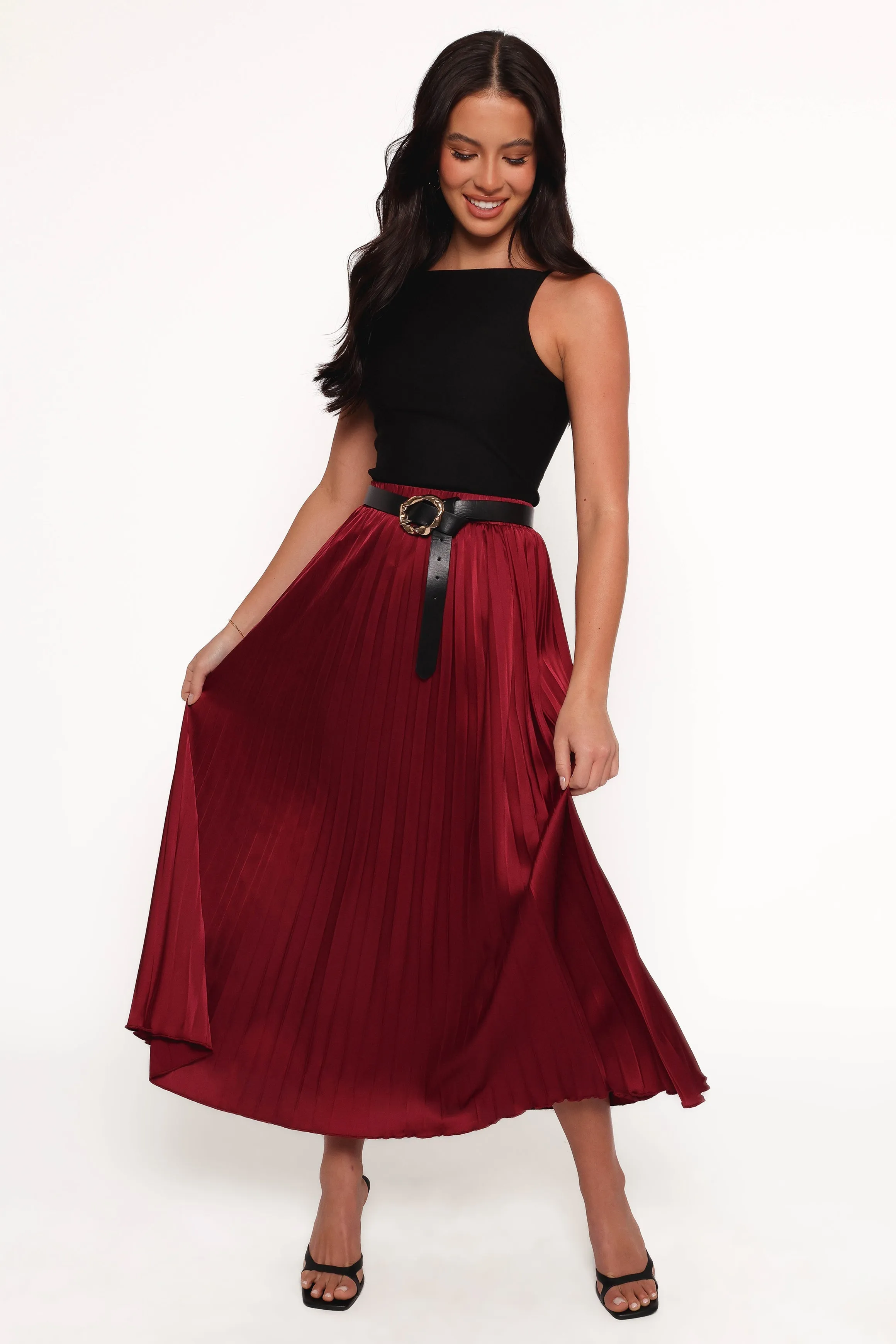 Lysandra Maxi Skirt - Burgundy sold by Petal & Pup product image thumbnail 3