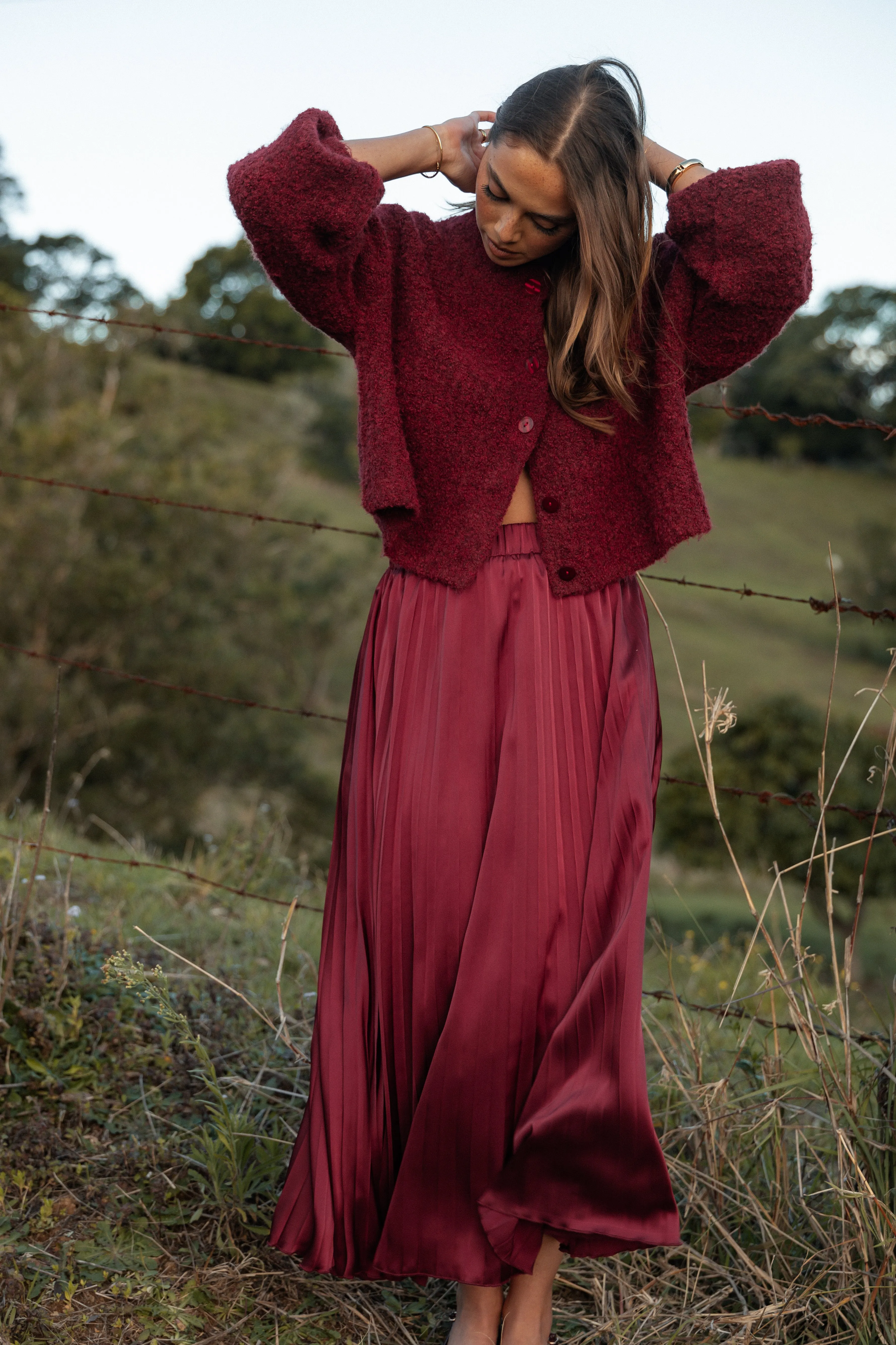 Lysandra Maxi Skirt - Burgundy sold by Petal & Pup product image thumbnail 2