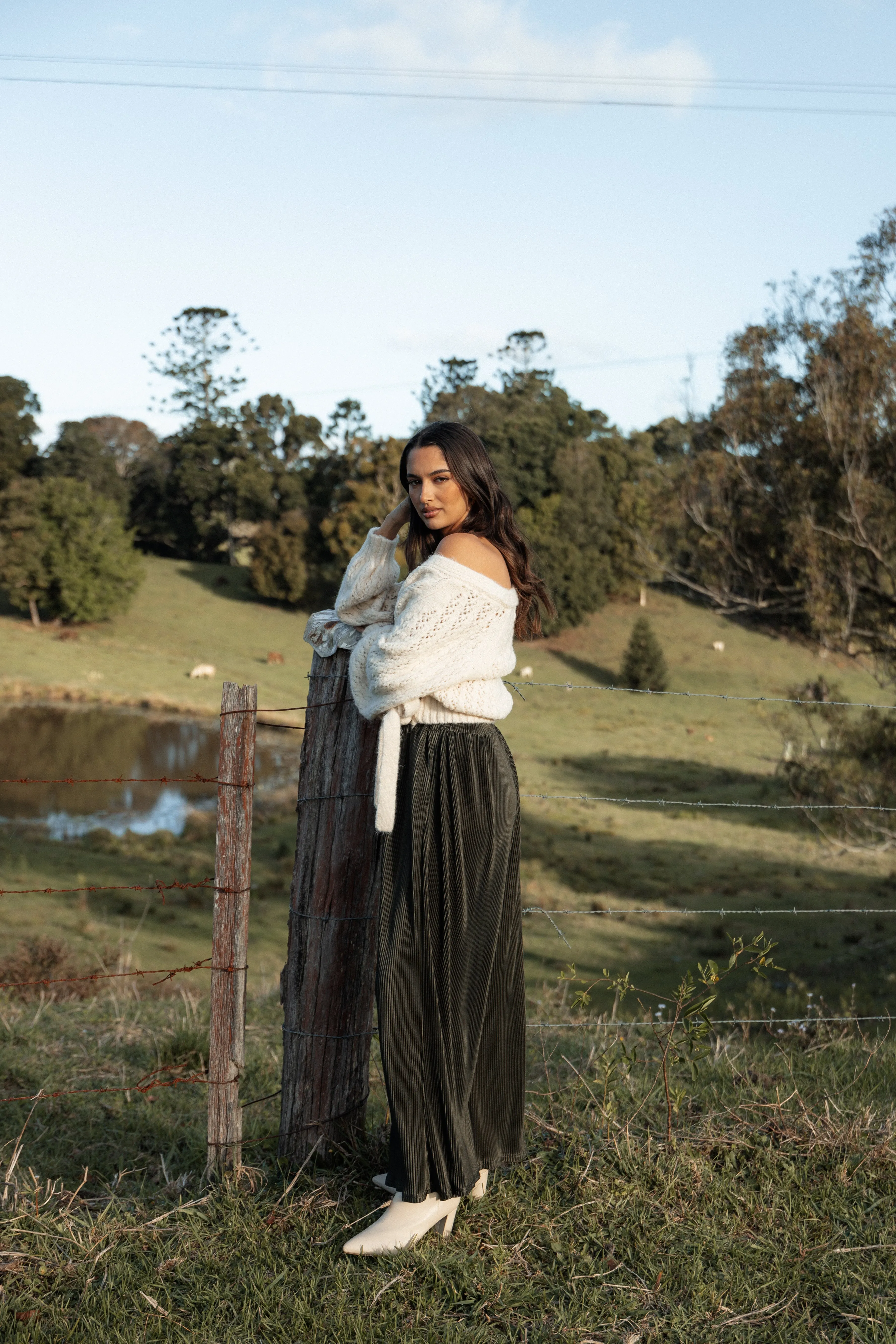 Etta Ballet Wrap Knit Sweater - Cream sold by Petal & Pup product image thumbnail 2
