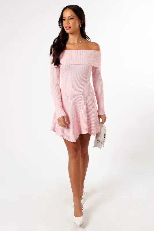 Francisco Long Sleeve Mini Dress - Pink sold by Petal & Pup