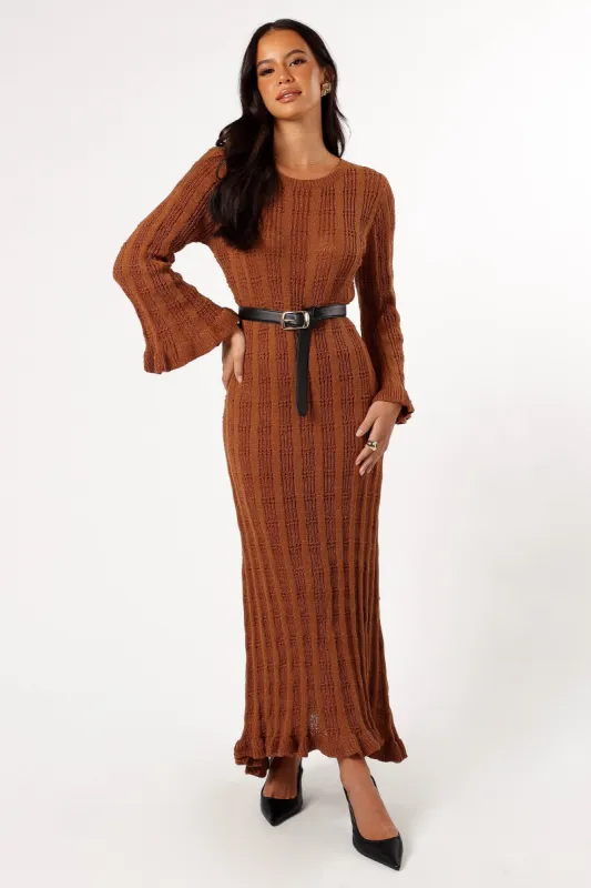 Colter Long Sleeve Maxi Dress - Bronze sold by Petal & Pup