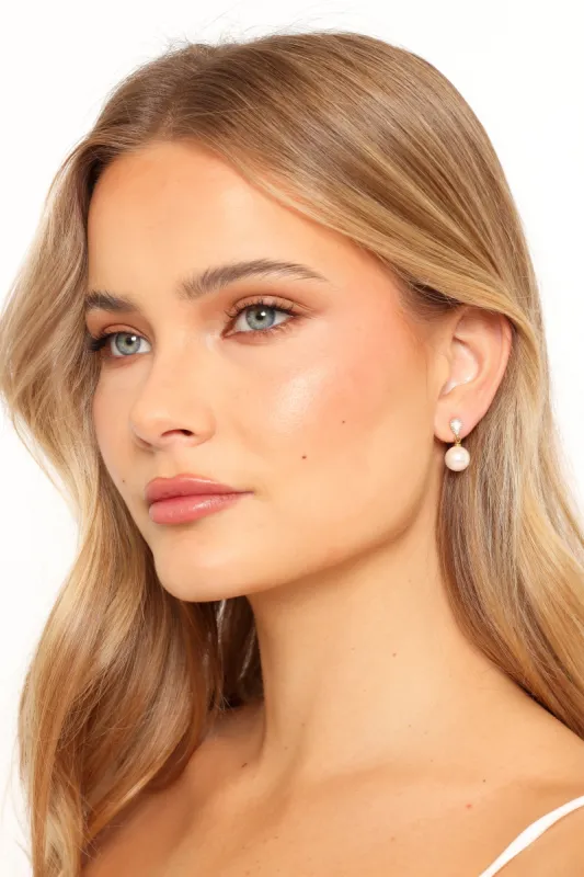 Camille Pearl Earrings - Gold sold by Petal & Pup