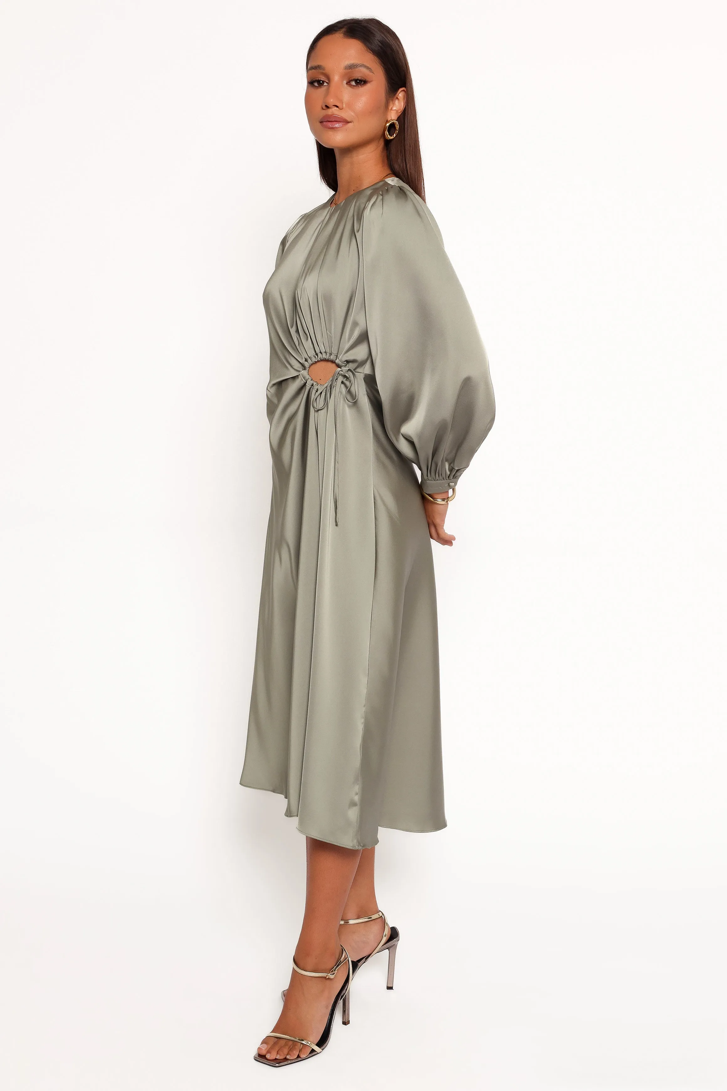 Windsor Long Sleeve Maxi Dress - Olive sold by Petal & Pup product image thumbnail 3