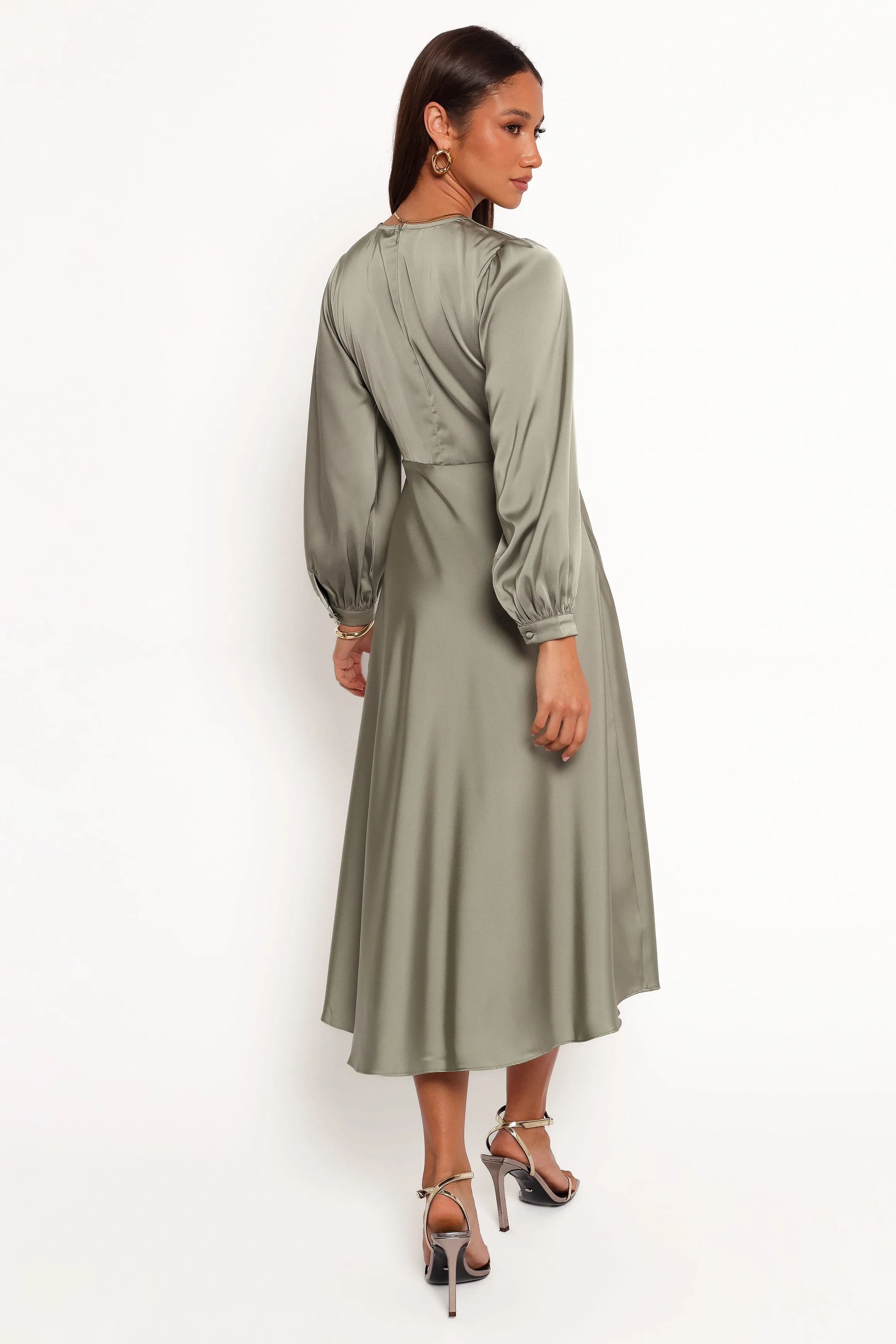 Windsor Long Sleeve Maxi Dress - Olive sold by Petal & Pup product image thumbnail 4