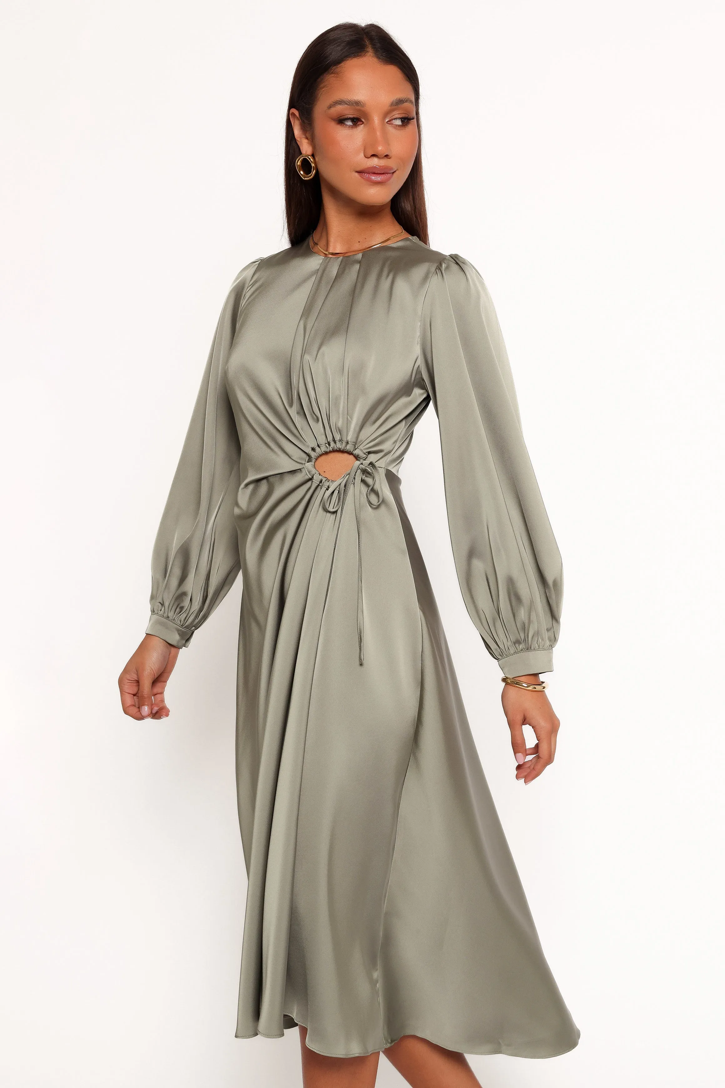 Windsor Long Sleeve Maxi Dress - Olive sold by Petal & Pup product image thumbnail 2