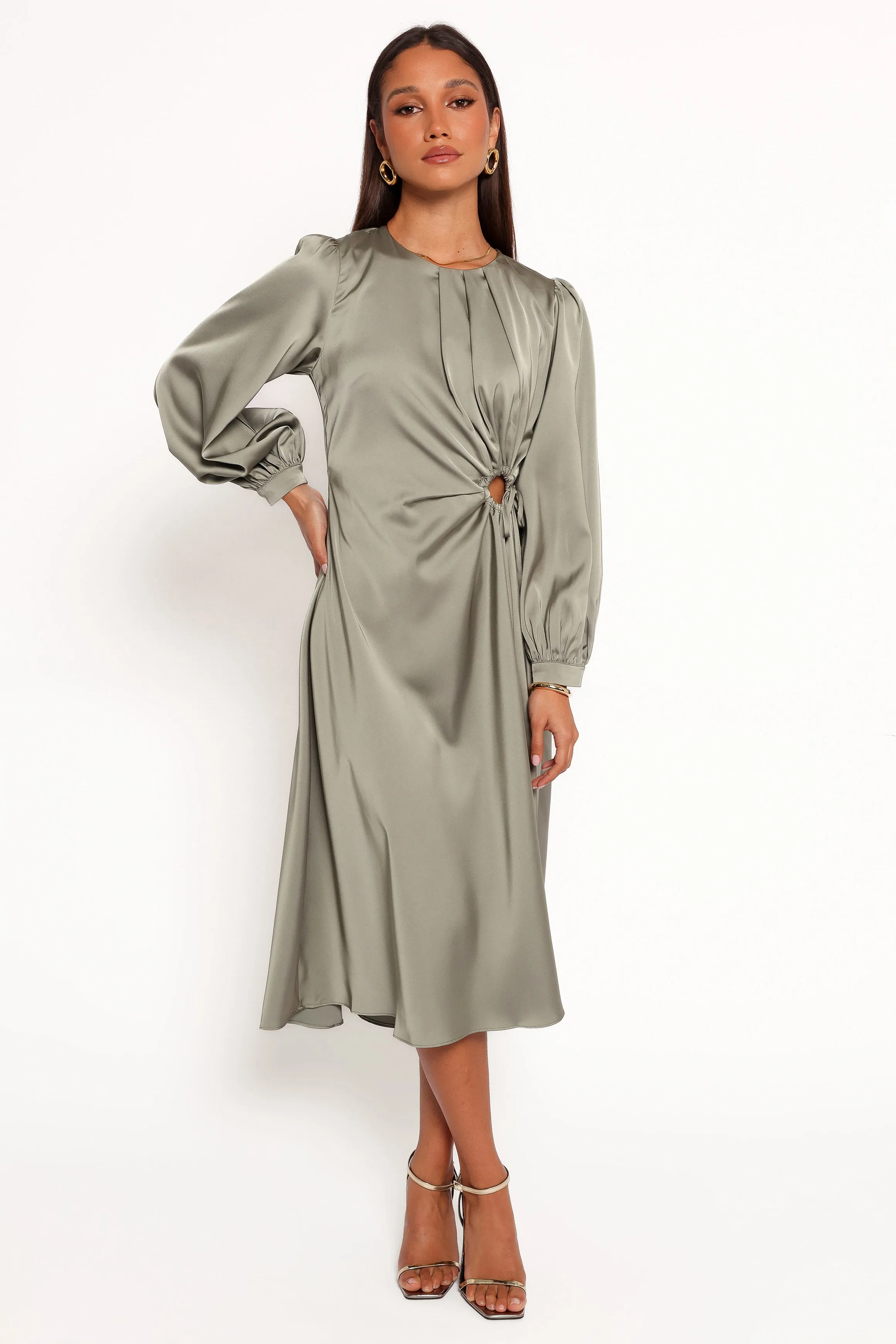 Windsor Long Sleeve Maxi Dress - Olive sold by Petal & Pup